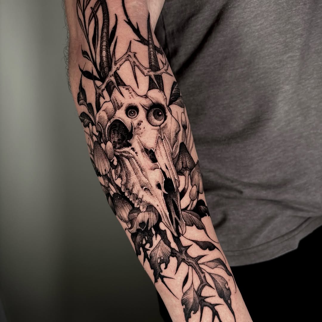 Tattoo by @crvbcore — black_and_grey, realism