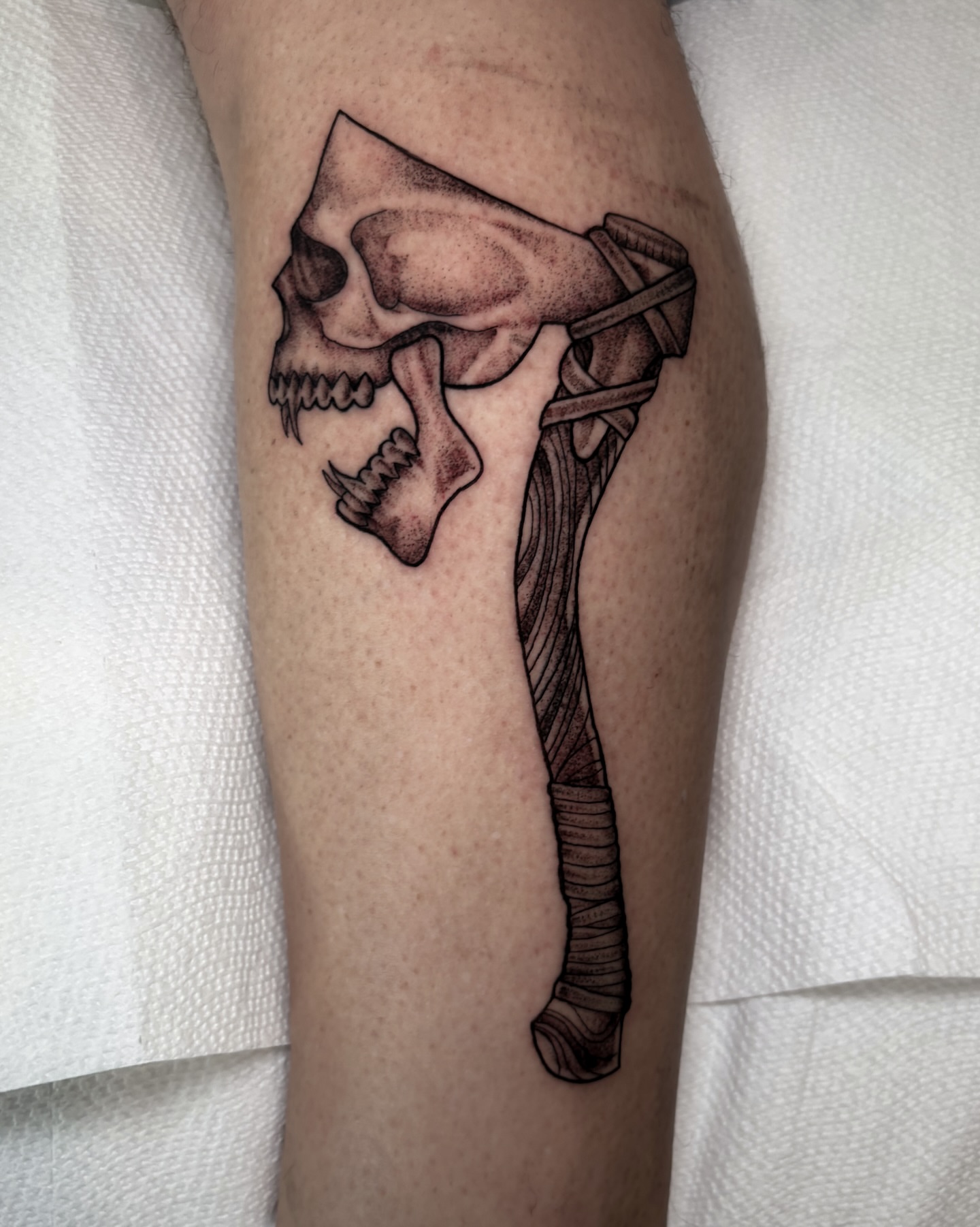 Tattoo by @sal.the.stabber — black_and_grey, realism