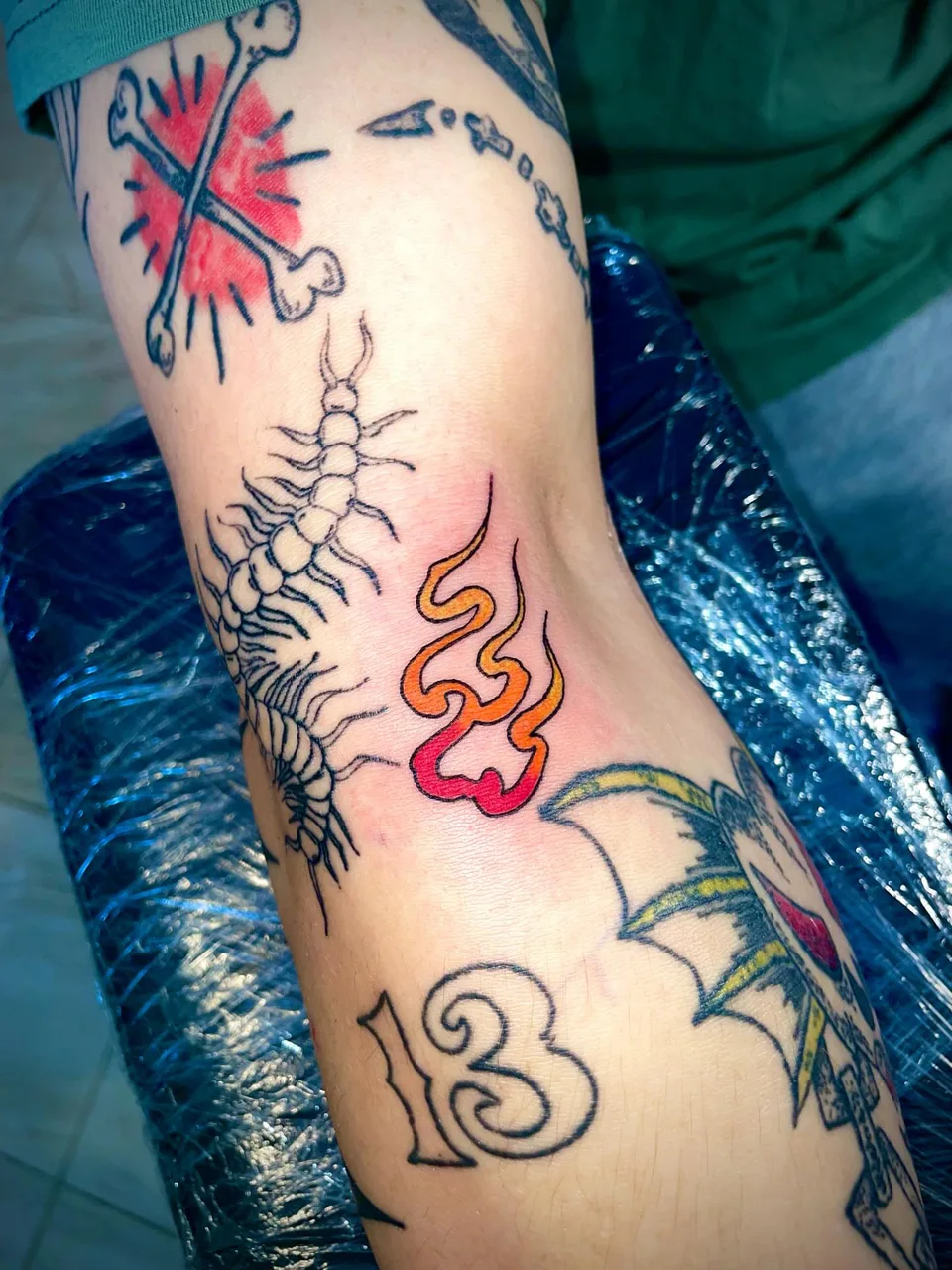 Tattoo by @redtideink — american_traditional, dotwork