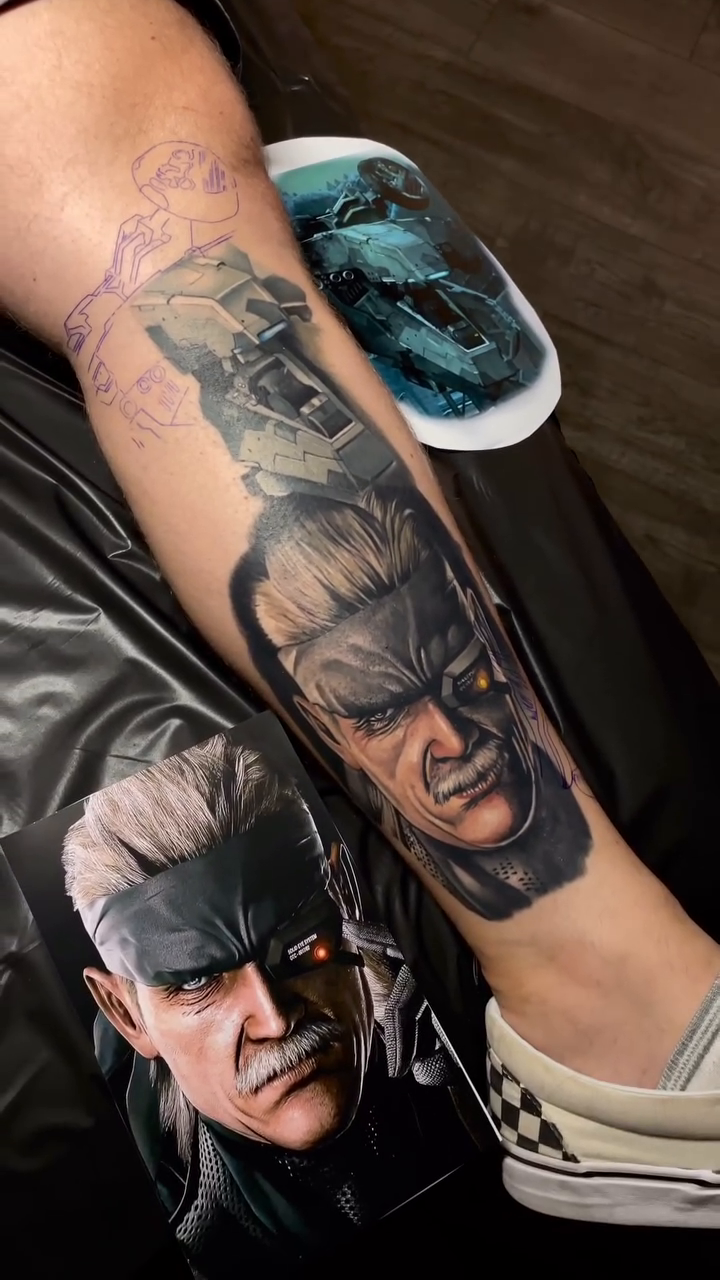 Snake from Metal Gear Solid realism tattoo by Edward best