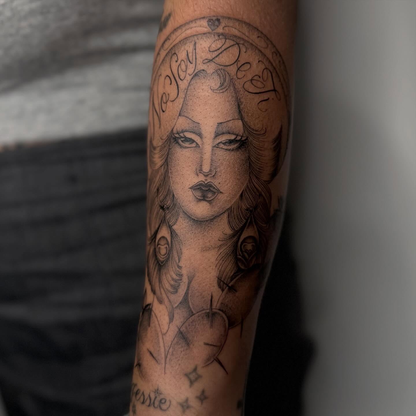Tattoo by @heidiestradatattoos — realism, black_and_grey