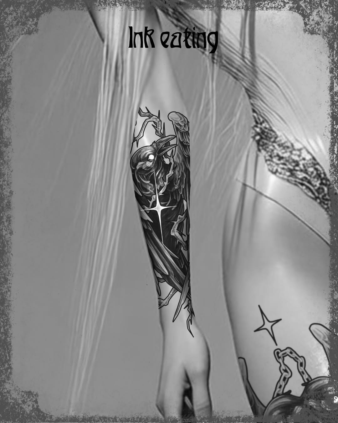 Tattoo by @ink_eating β dark_realism, black_and_grey