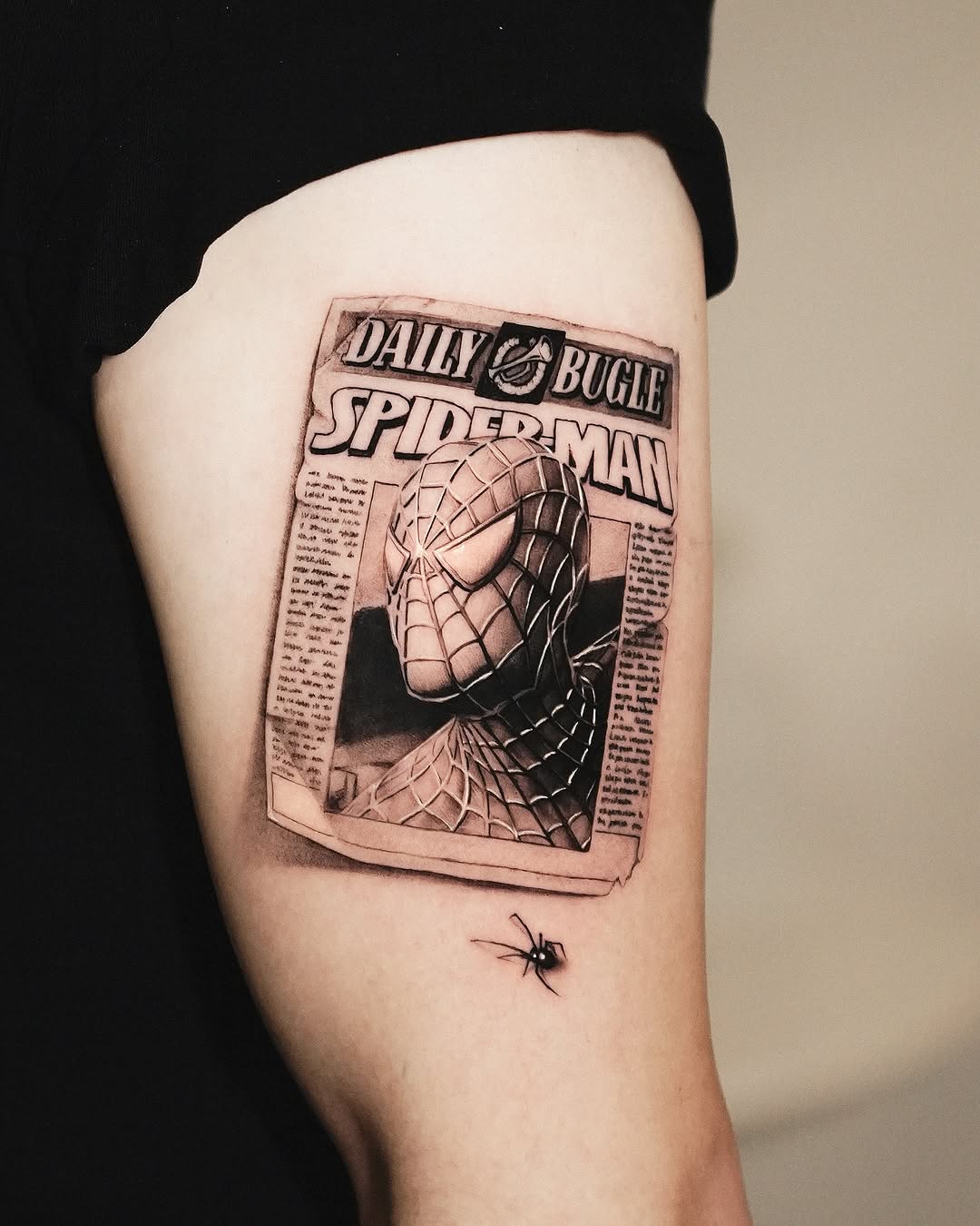 Tattoo by @kidneedle_tattoo — realism, black_and_grey