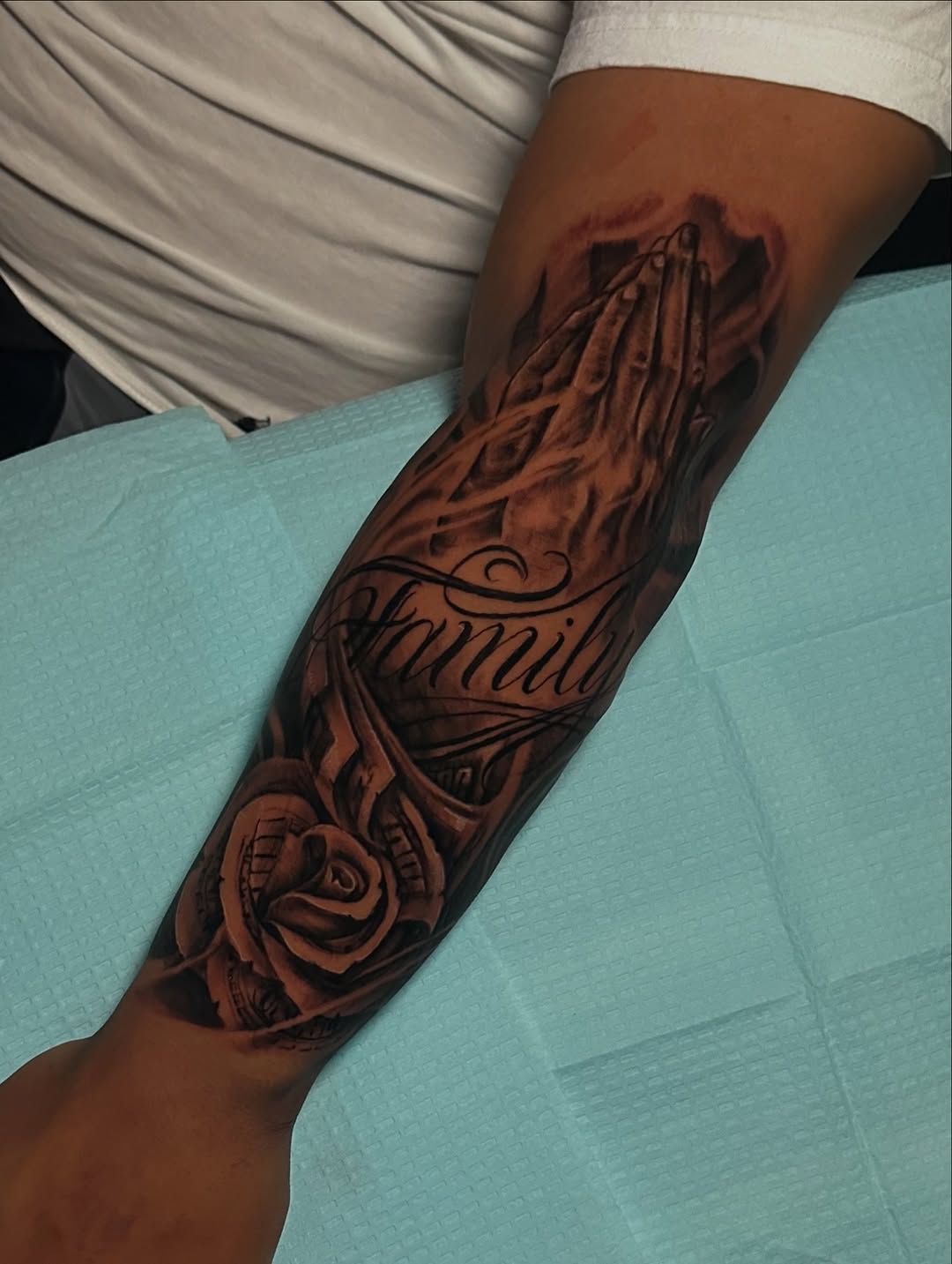 Tattoo by @lexx_tattoos — black_and_grey, lettering_script