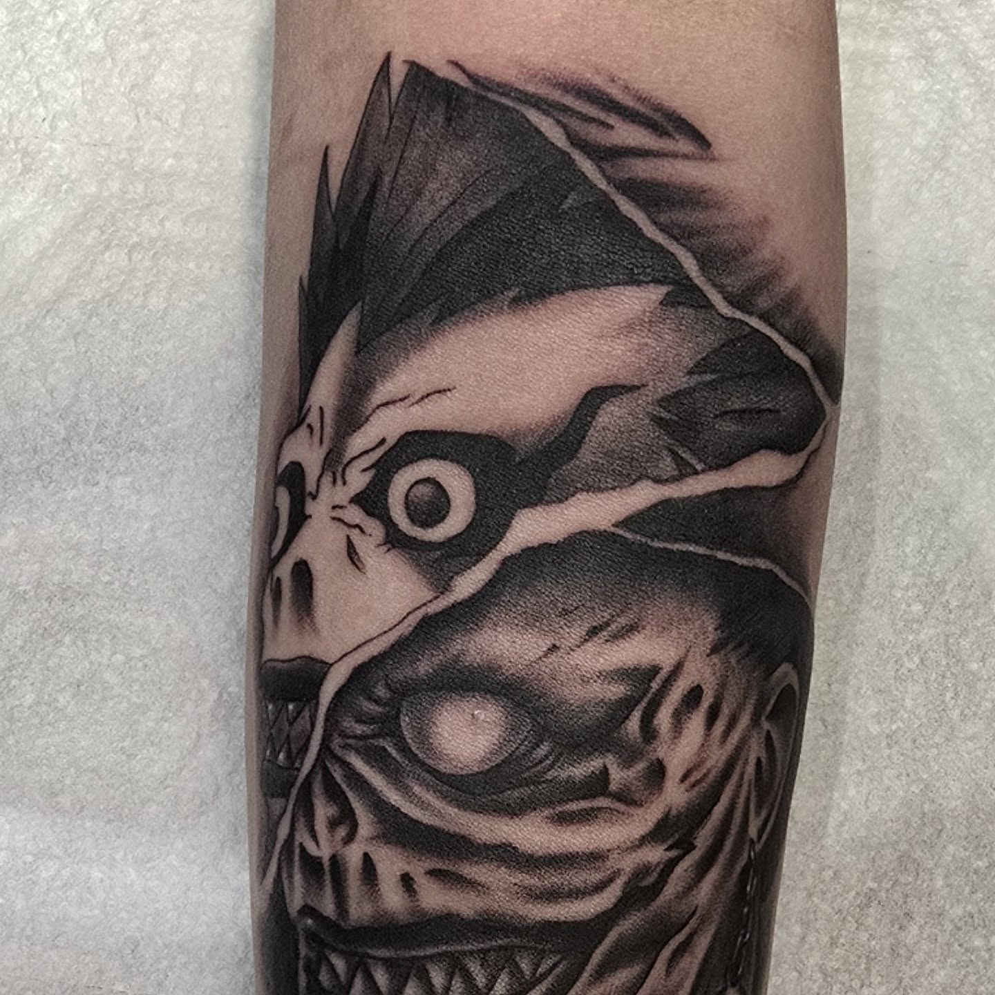 Skull realism tattoo on the forearm by Tattoo Artist, Orange, California