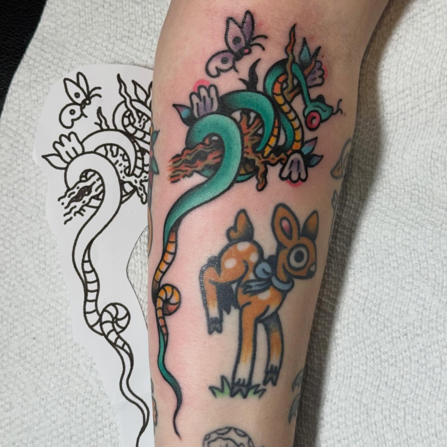 Tattoo by @jen.tattoos — american_traditional, new_school