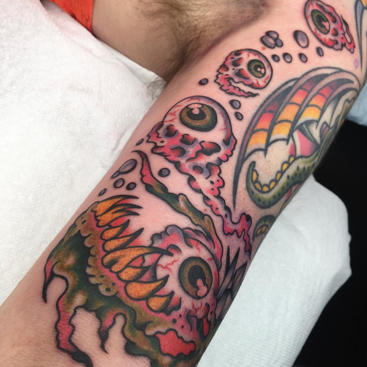 Tattoo by @marcpellantattoo — american_traditional, dotwork