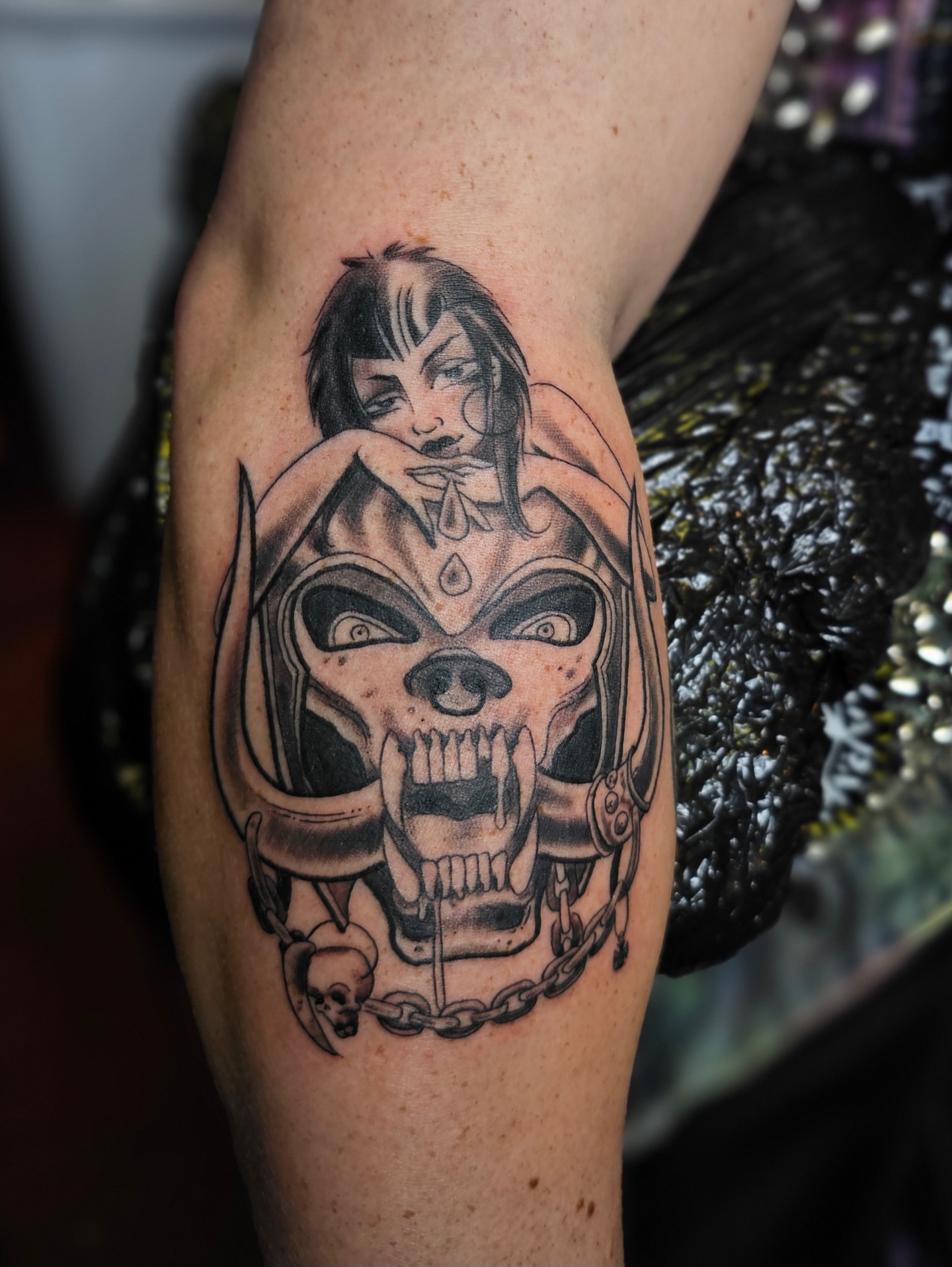 Tattoo by @ellatrick — black_and_grey, dark_realism