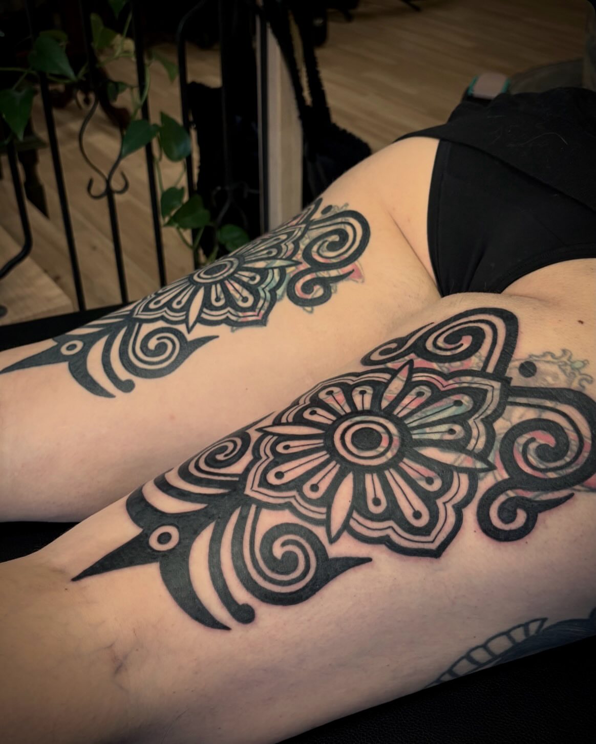 Floral mandala tribal tattoo on the thigh by π€ π
πͺ π‘ π π π© π© π π€
