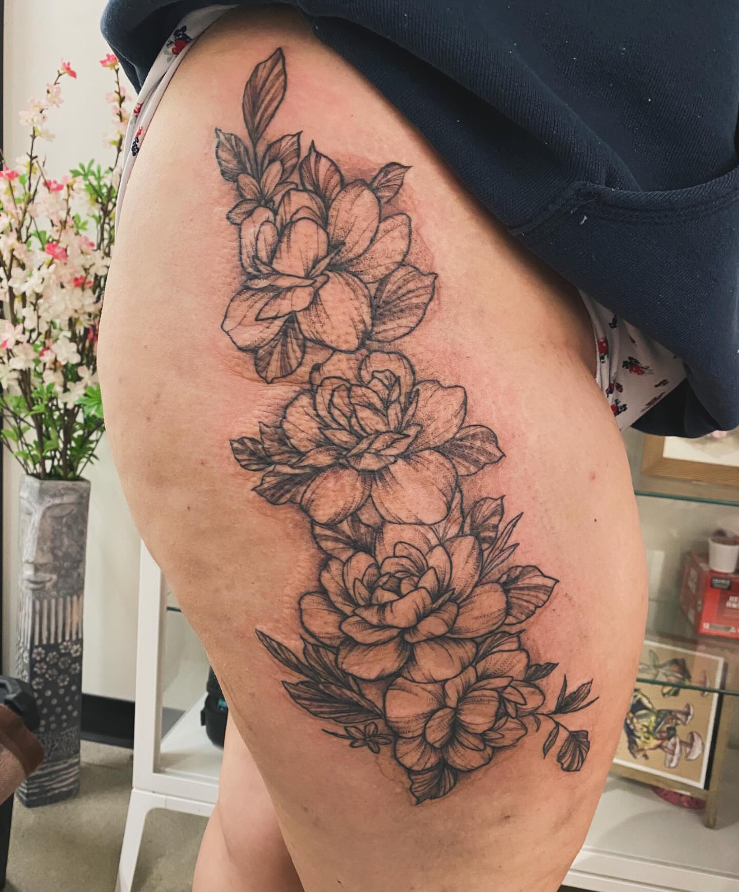 Tattoo by @wariospeedwagon — black_and_grey