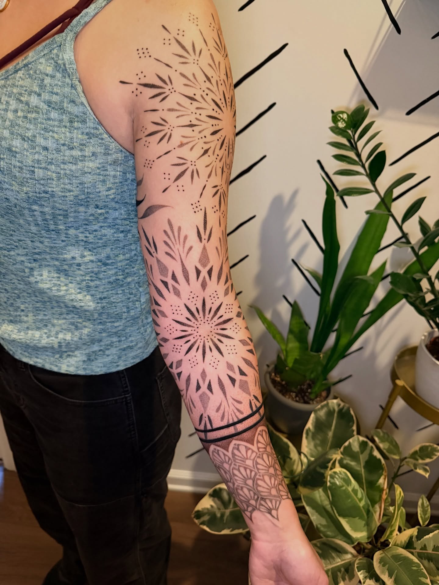 Geometric mandala geometric tattoo on the forearm by ππ£ππ€π₯π ππ¦ππ‘π, Lakewood, Colorado