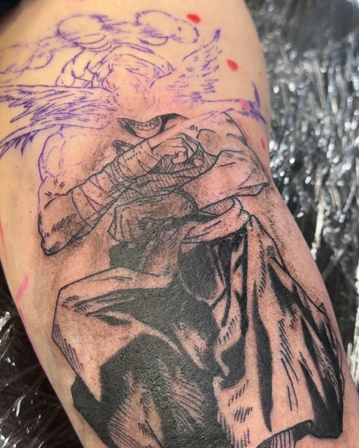 Tattoo by @majinmish — black_and_grey
