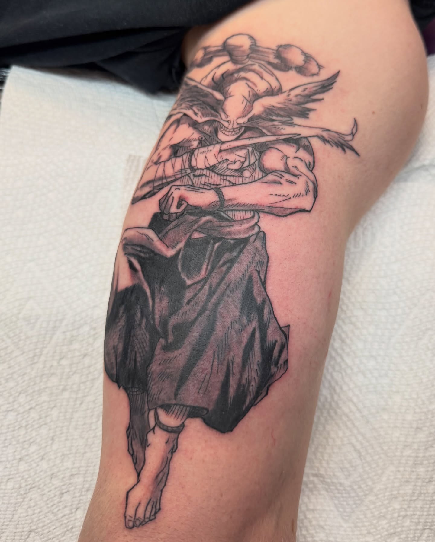 Tattoo by @majinmish — black_and_grey