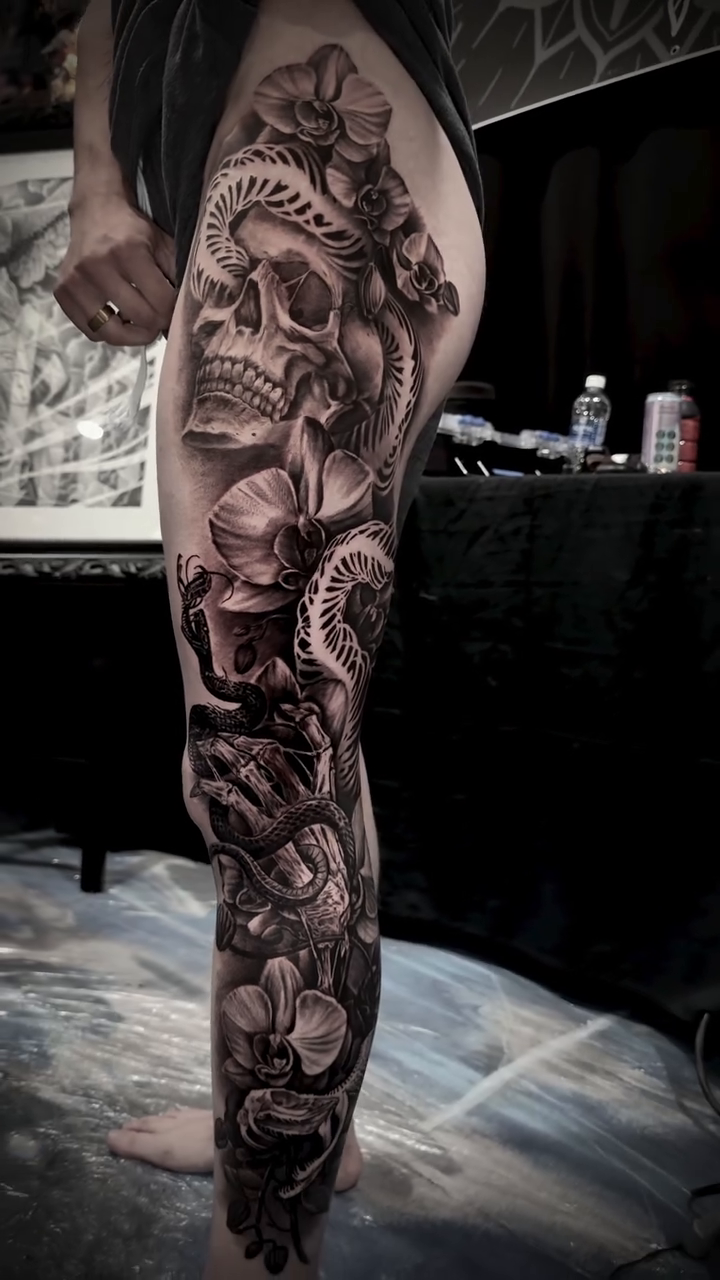 Tattoo by @shanesmith_ink — dark_realism, black_and_grey