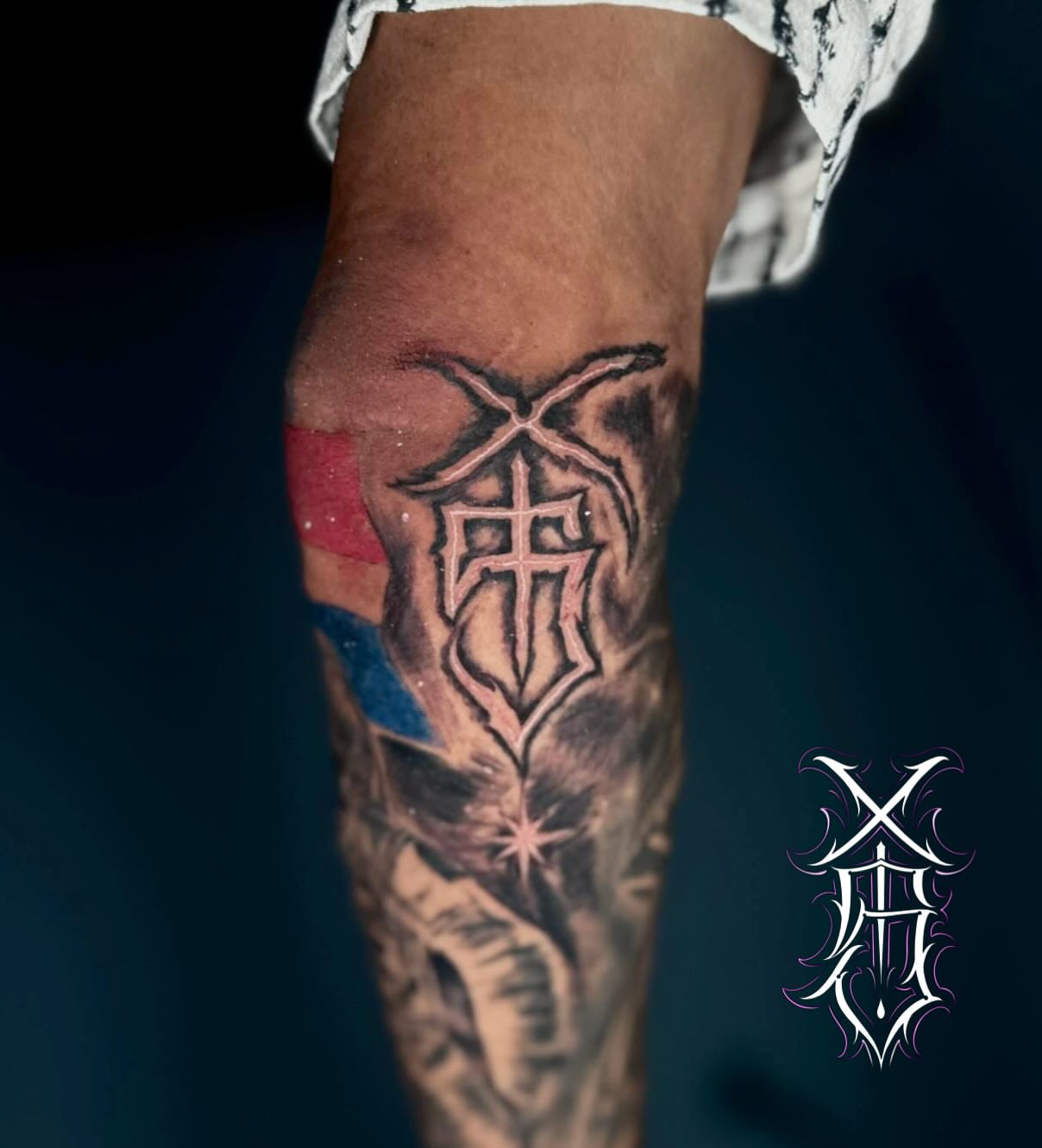 Geometric symbol geometric tattoo on the forearm by Stilow Memphis Tattoo Artist, Memphis, Tennessee