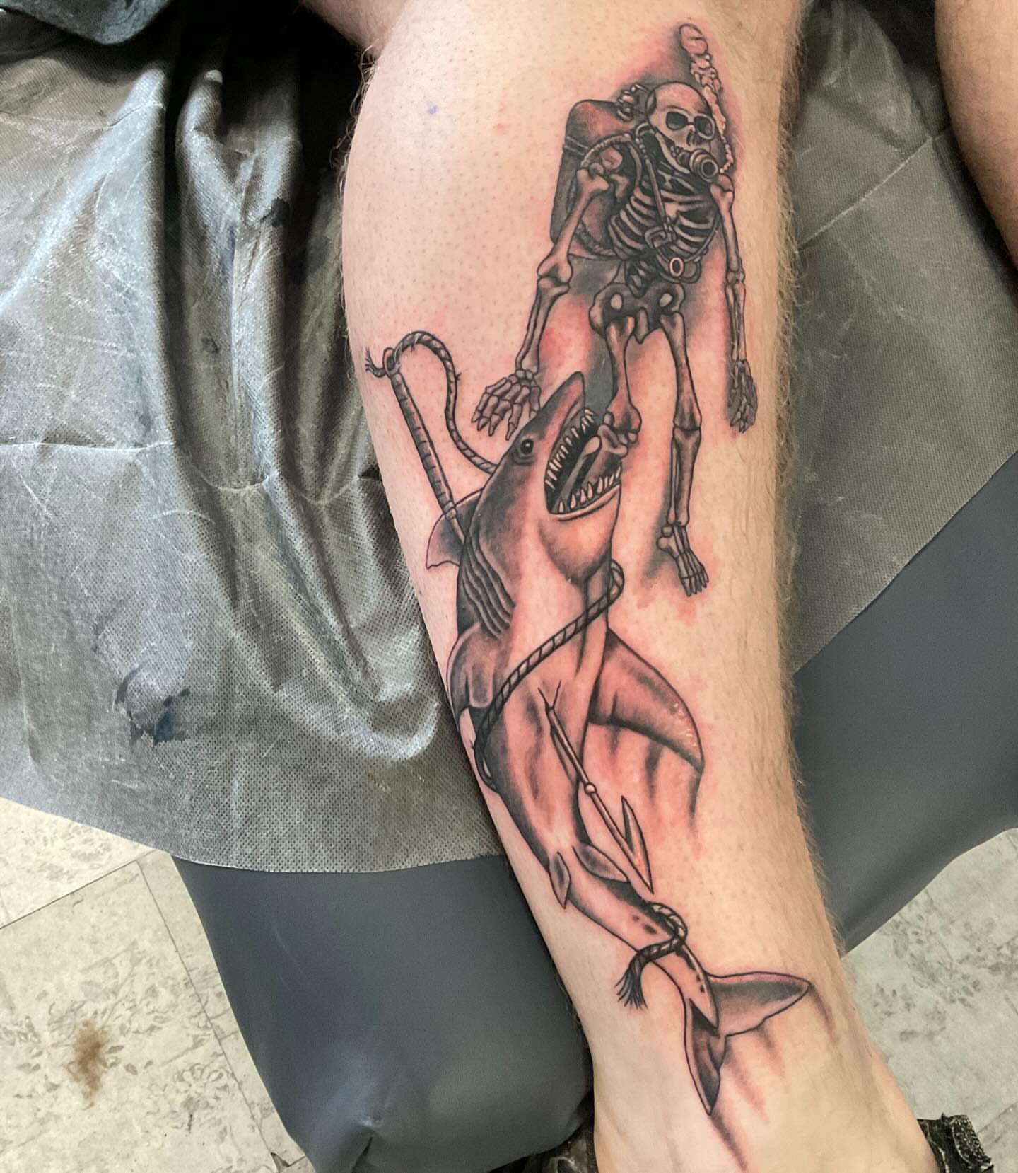 Tattoo by @permanentpicturestattoo โ black_and_grey