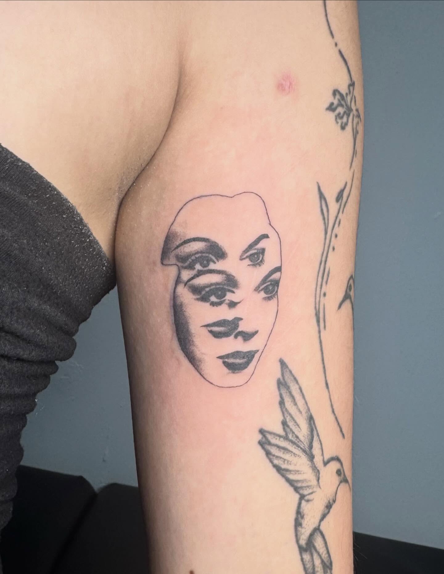 Tattoo by @bluebyrdtattoos — black_and_grey
