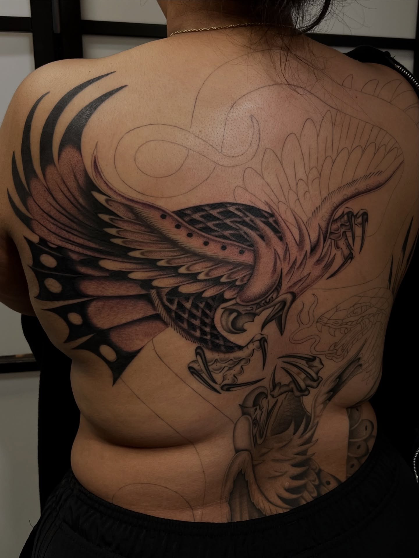 Phoenix japanese irezumi tattoo on the back by Cassidy Maples