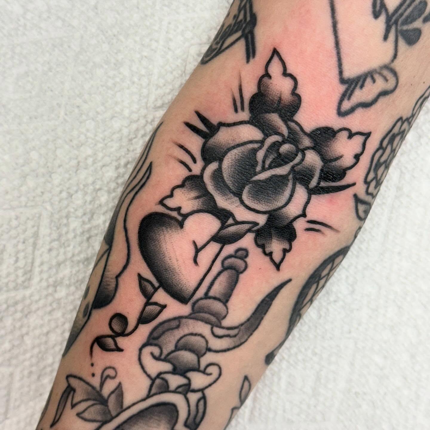 Tattoo by @benkrasowtattoo — american_traditional, black_and_grey