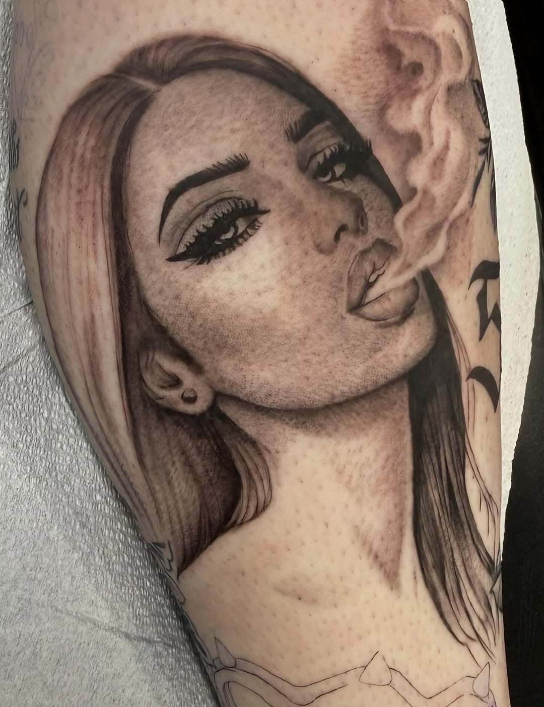 Tattoo by @emmydoestattoos โ realism, black_and_grey
