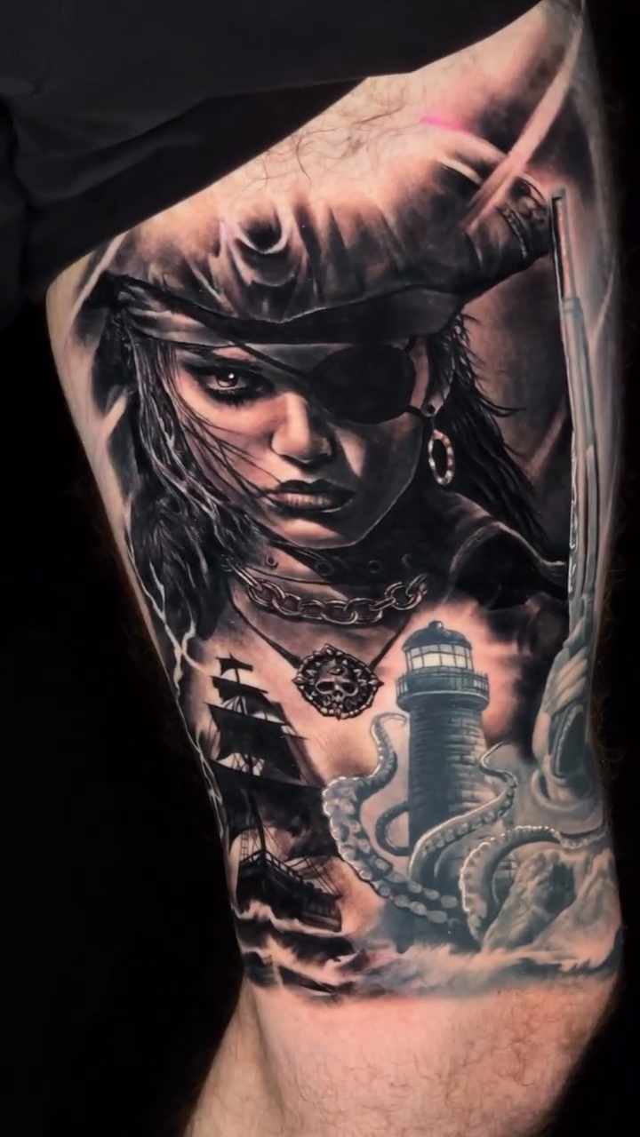 Tattoo by @arthurvolper — realism, black_and_grey