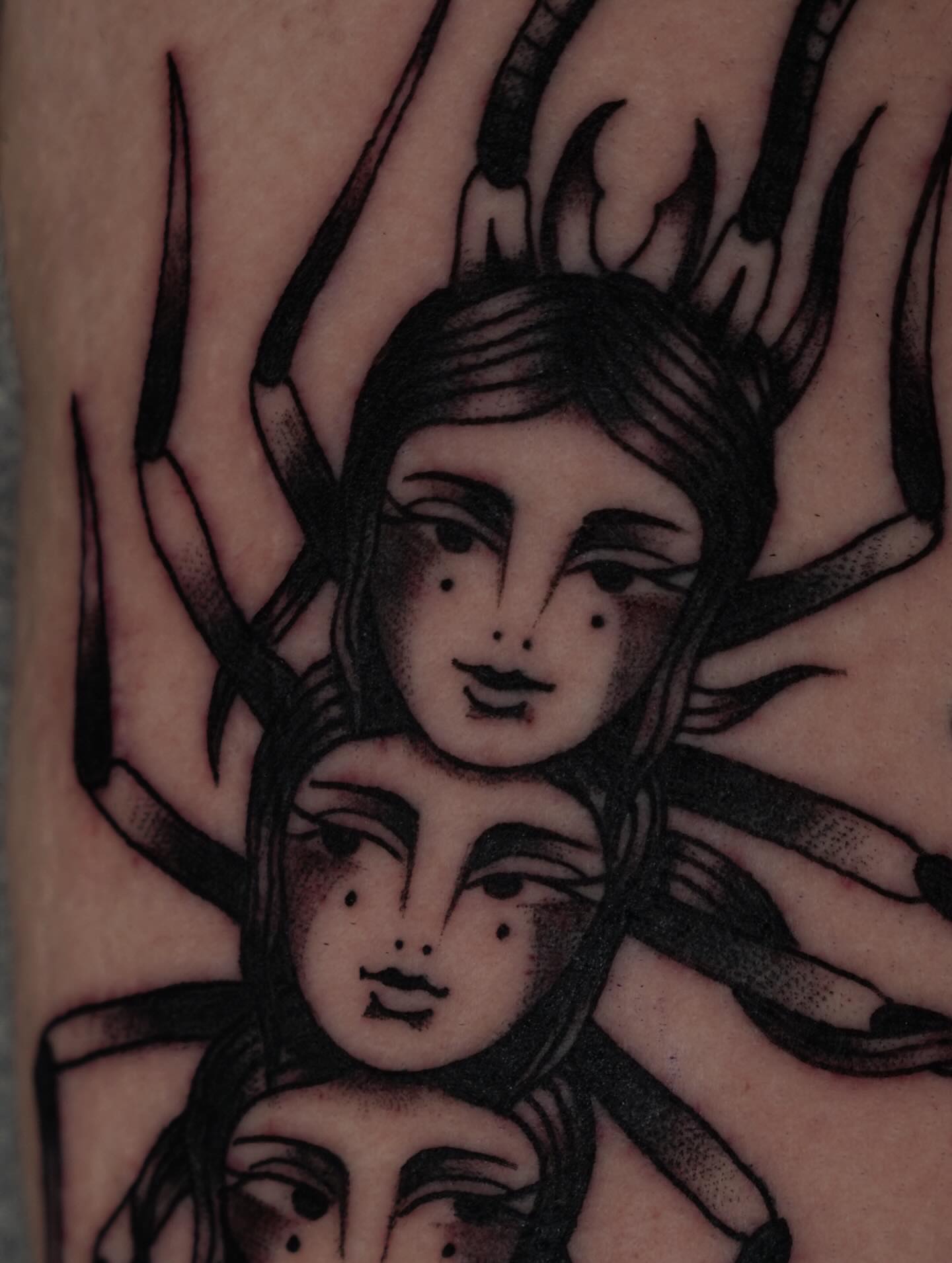 Tattoo by @joana.tattooer — dotwork, black_and_grey