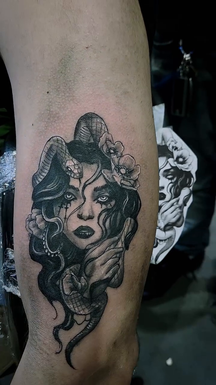Tattoo by @sarck_hardlifestyle β dark_realism, black_and_grey