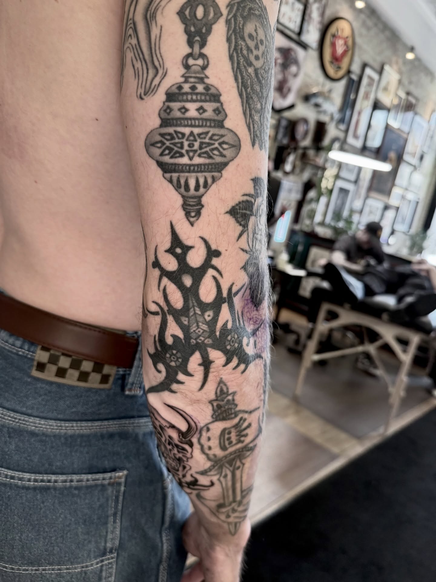 Tattoo by @jacobjamesk — black_and_grey, geometric