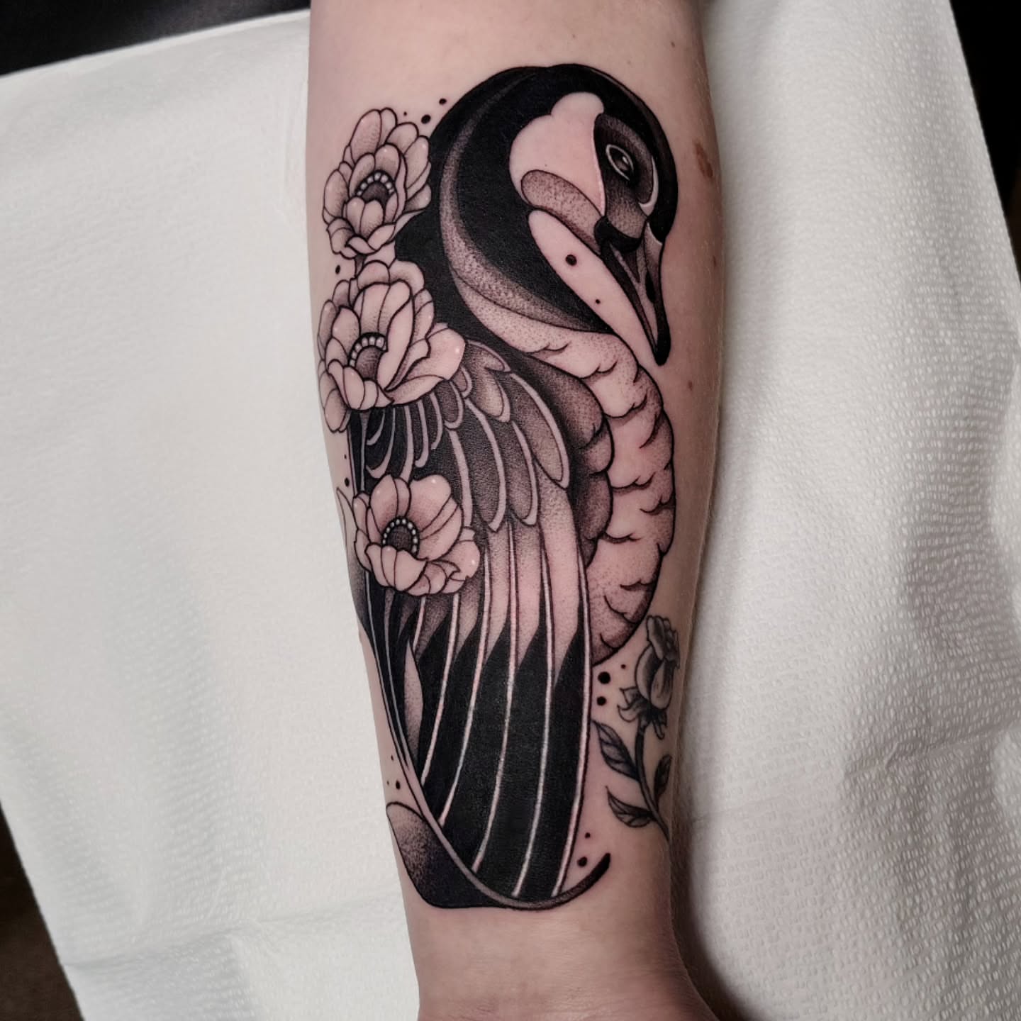 Tattoo by @wren.m.a.d.d β dotwork, black_and_grey