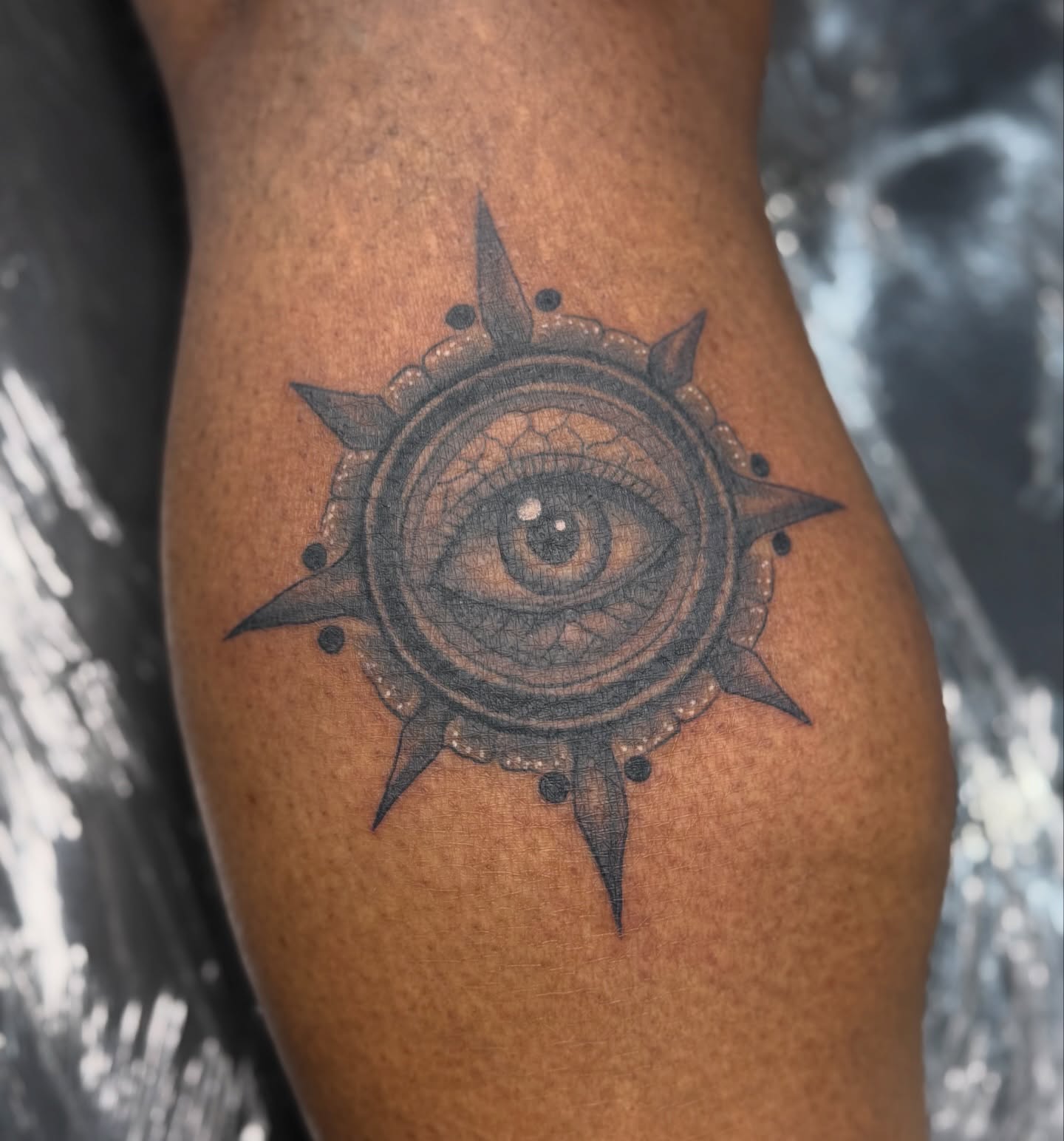 Tattoo by @kluch_tattoo — black_and_grey, geometric