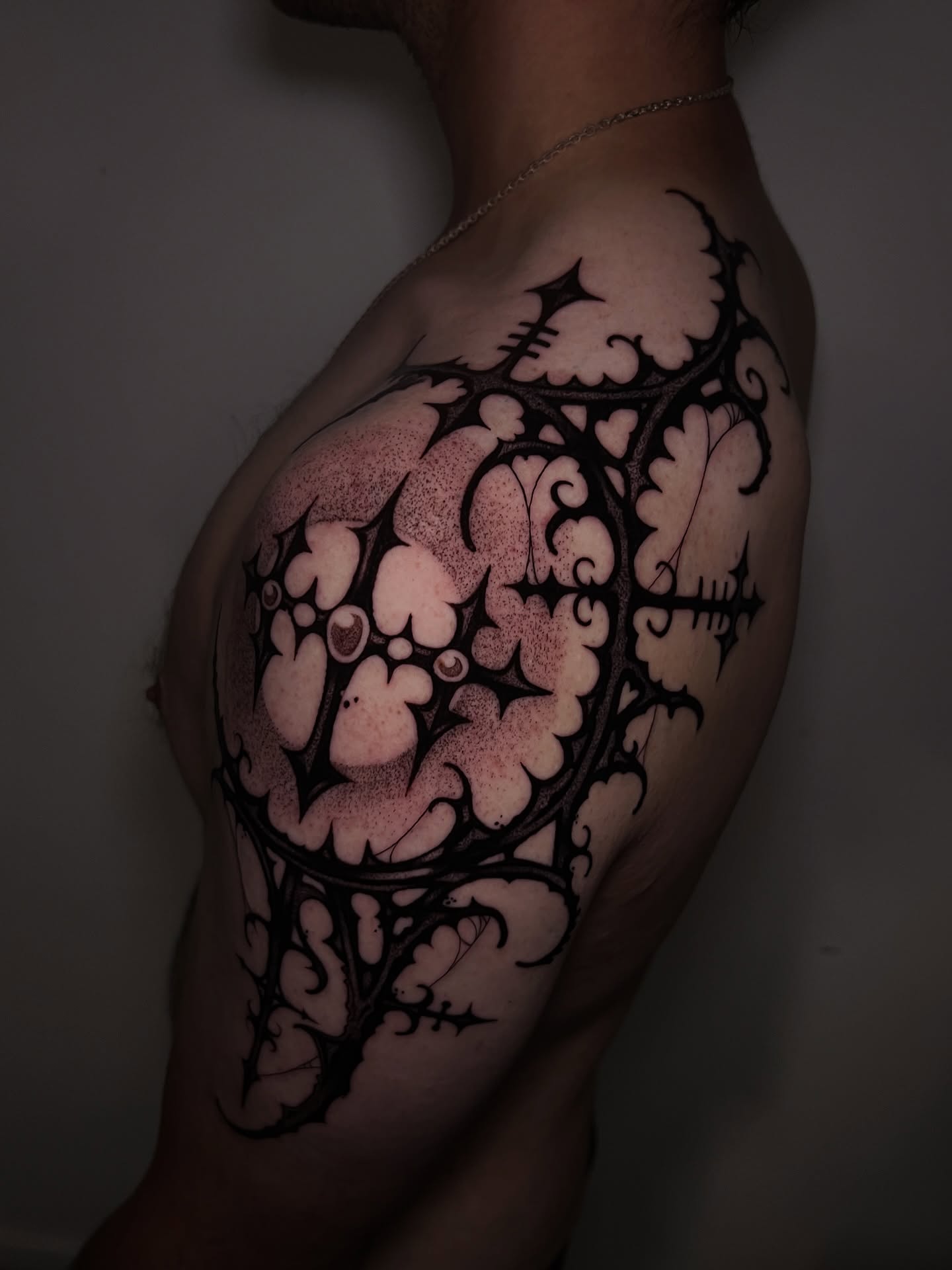 Tattoo by @jett_sonn β blackwork, dotwork