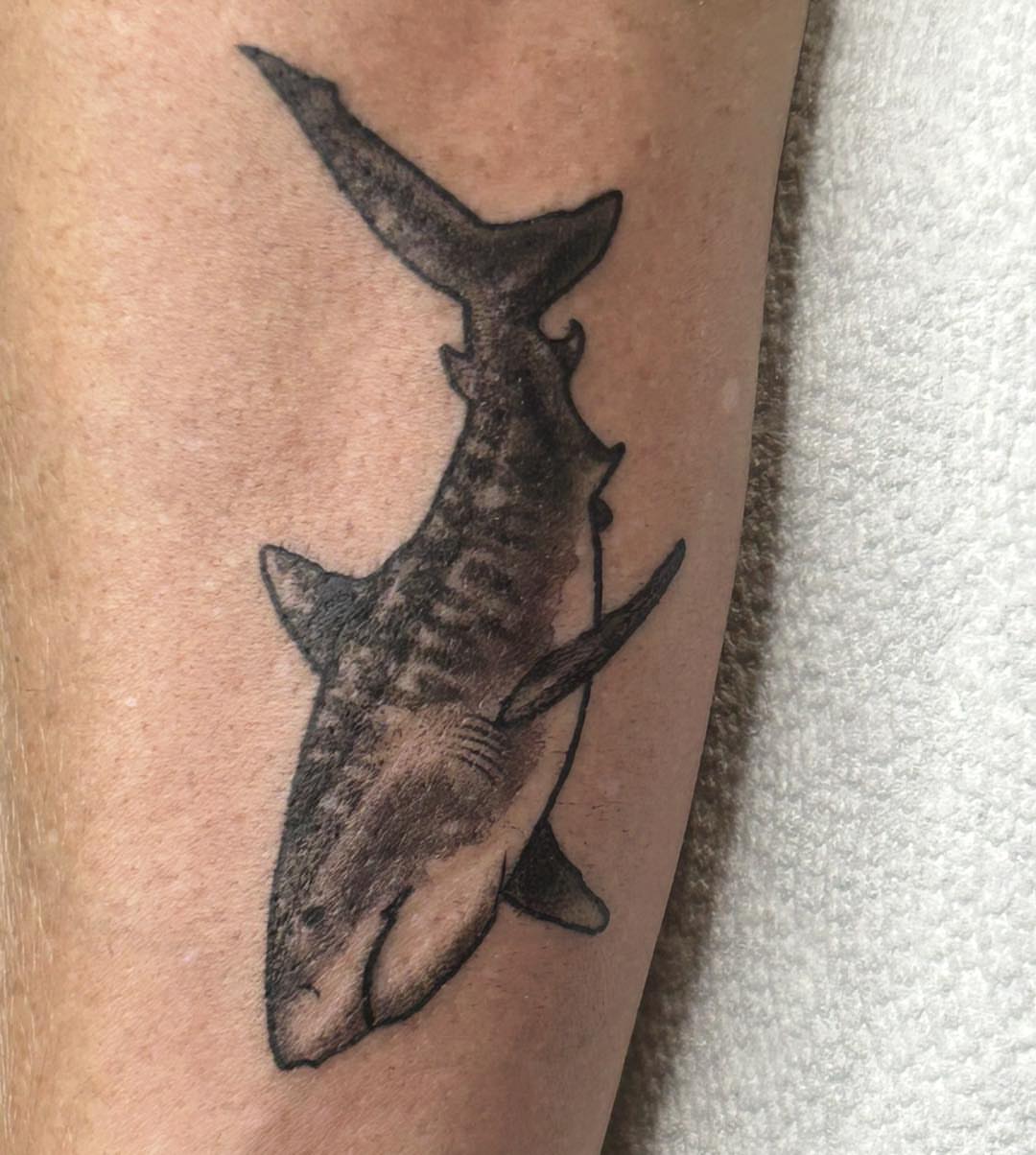 Tattoo by @trashboattattoos — black_and_grey