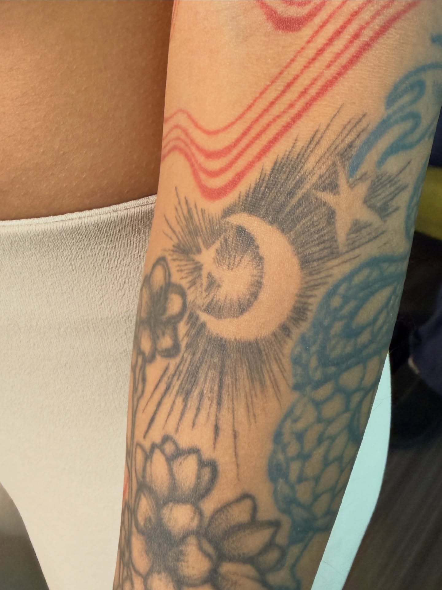 Tattoo by @tatertottats — american_traditional, dotwork