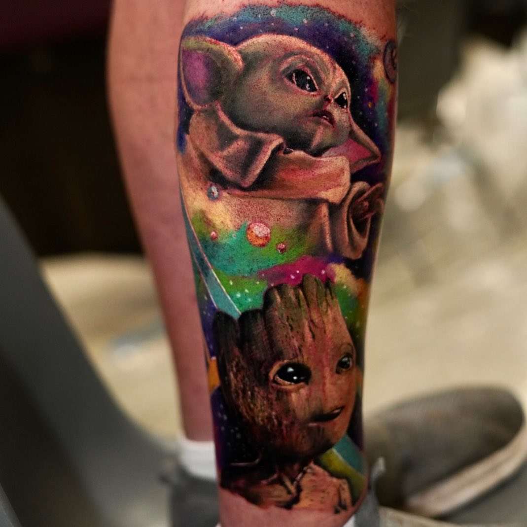 Tattoo by @slydavis_tattoos — realism, anime