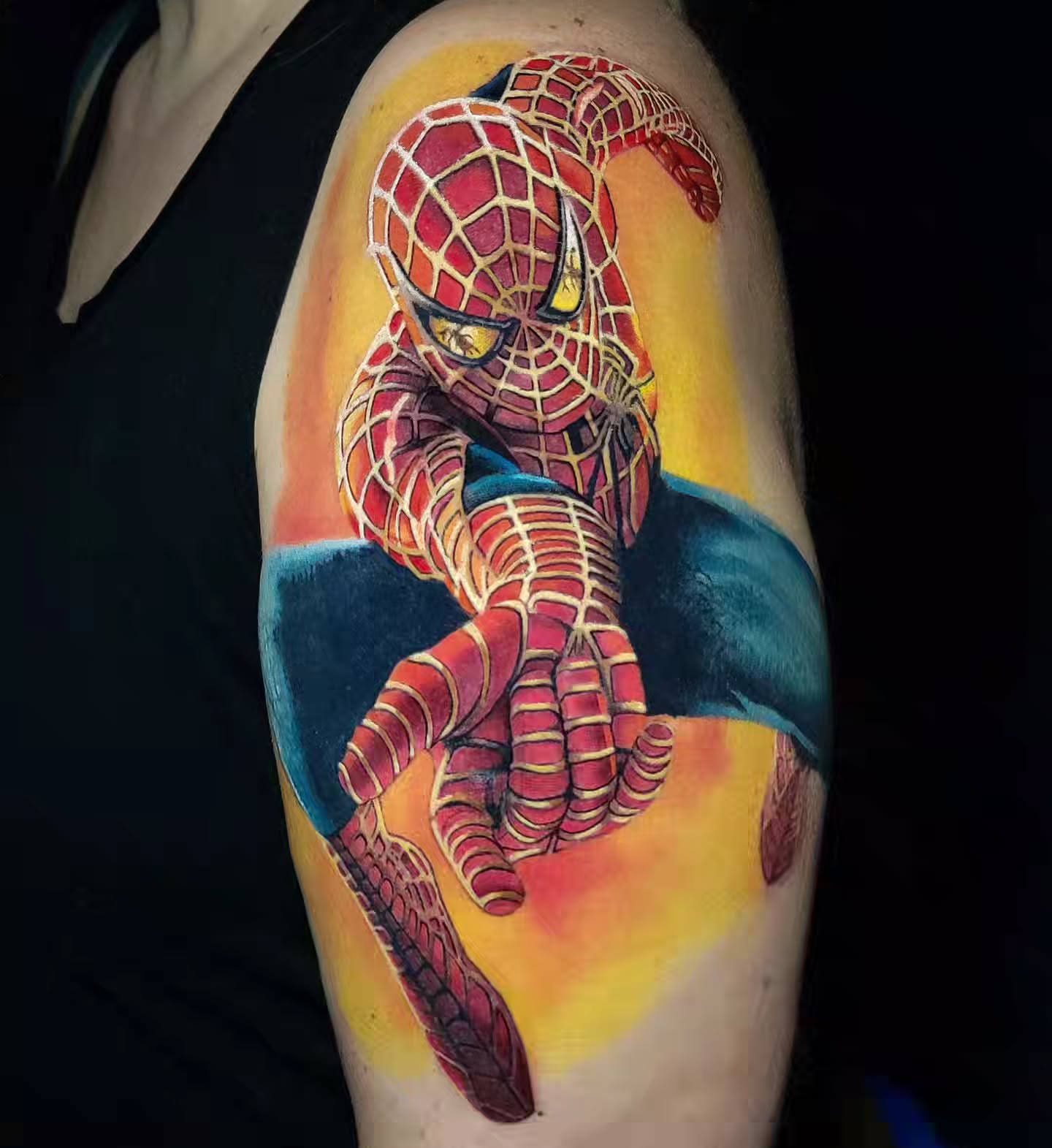 Spiderman realism tattoo on the forearm by Melissa Does Tattoos - Bright, Bold Anime &