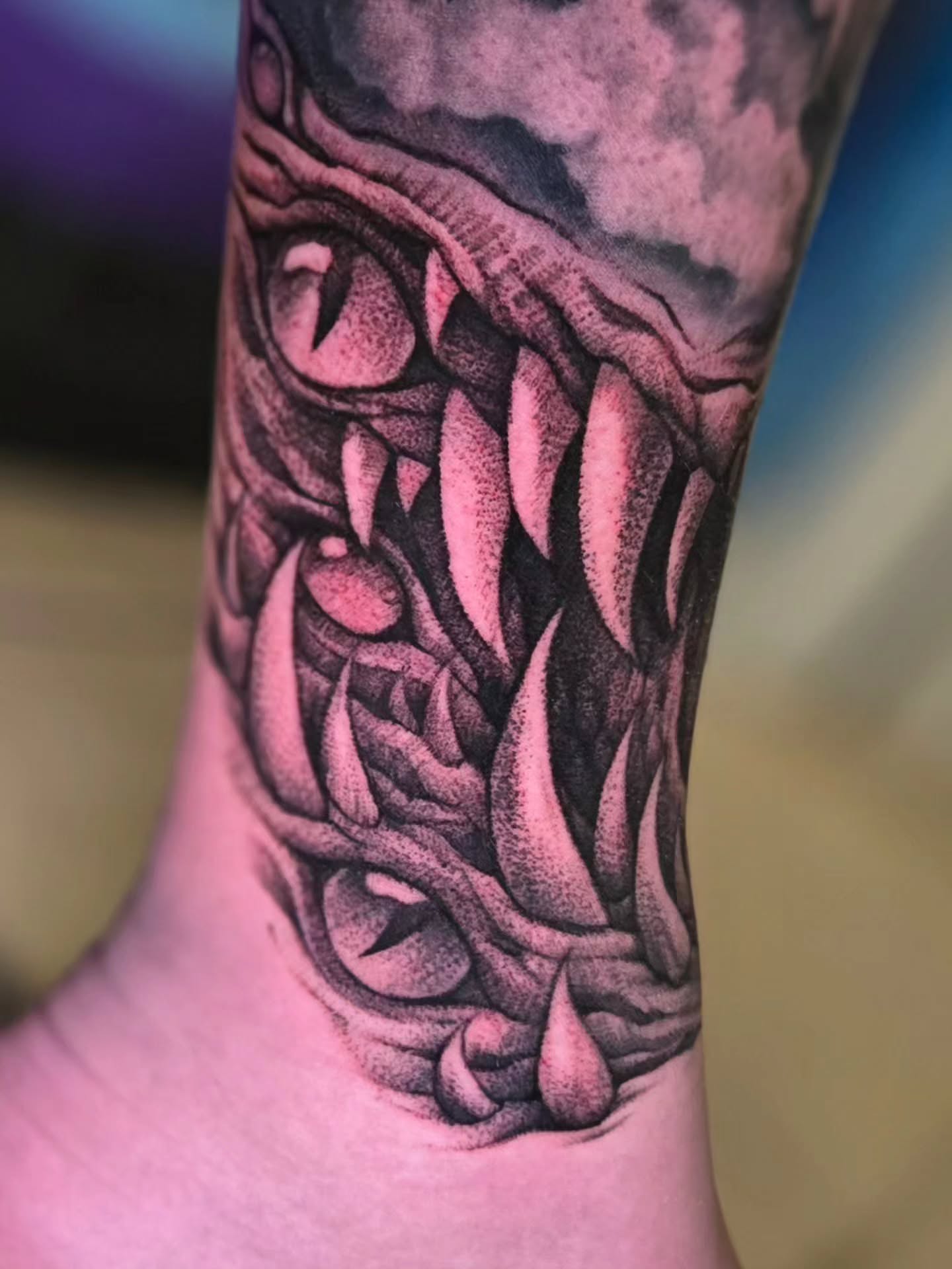 Tattoo by @stagertattoos — black_and_grey, dotwork