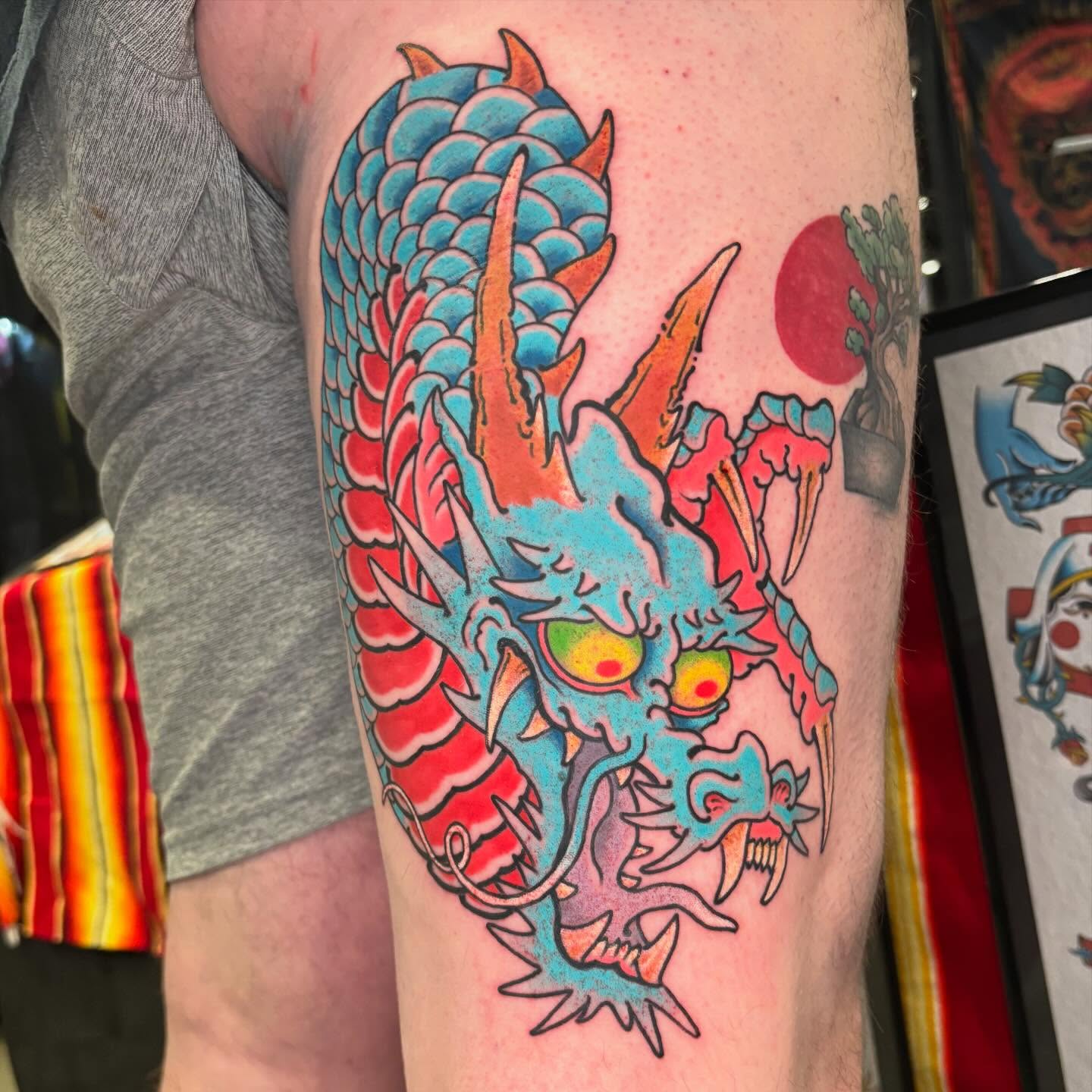 Tattoo by @ajoynerart — american_traditional, japanese_irezumi
