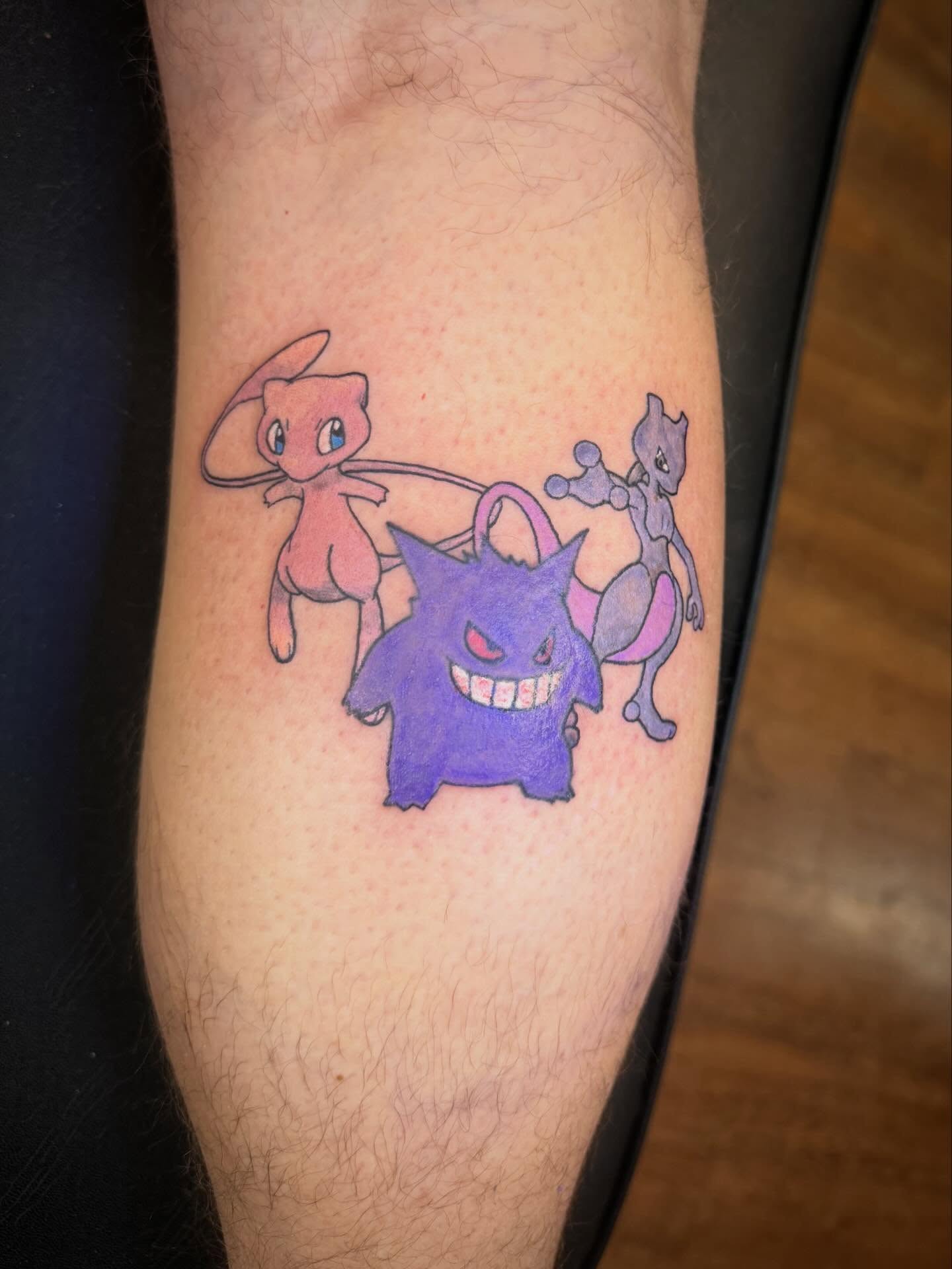 Pokémon characters dotwork tattoo on the forearm by Mikey