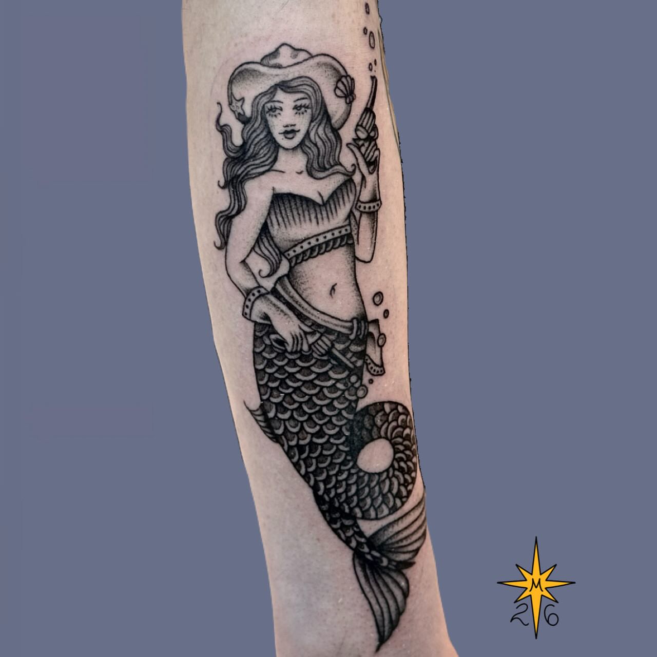 Tattoo by @maddstatts โ black_and_grey