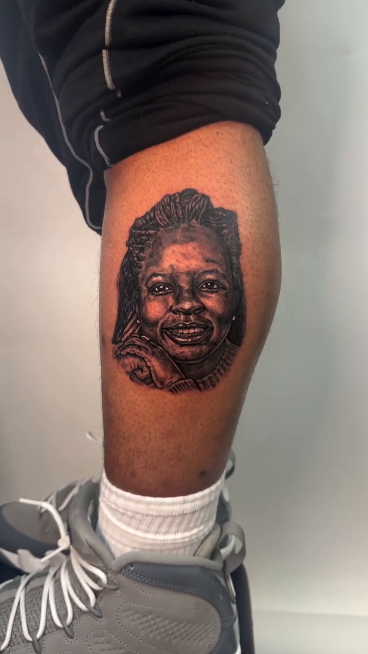 Portrait of a woman realism tattoo by Justin custard Tattoo💉Artist 🎨Painter