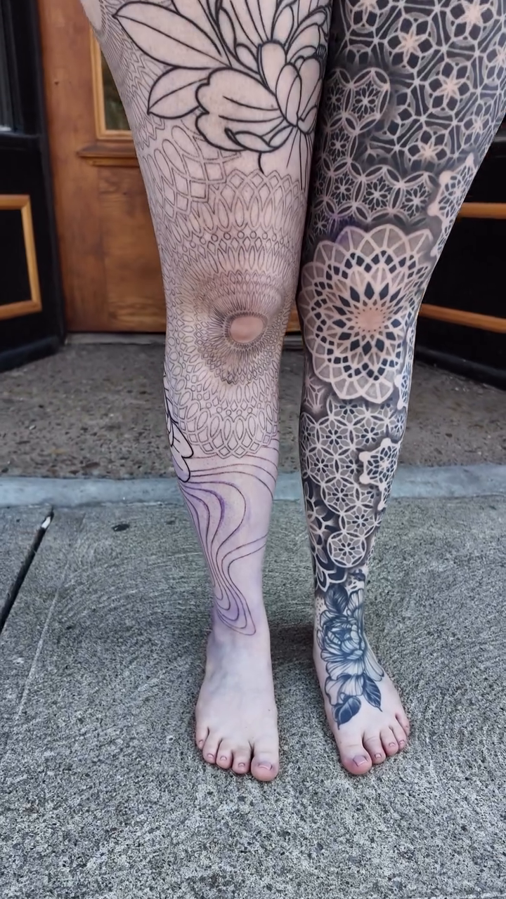 Tattoo by @chrisirvintattoos — geometric, dotwork