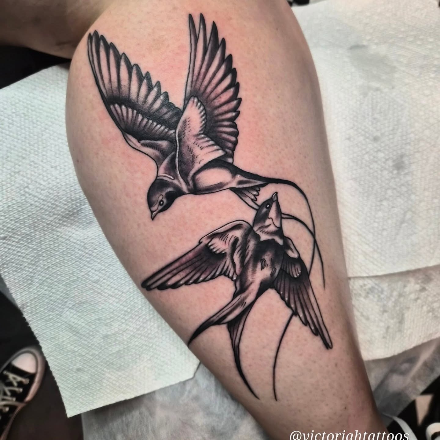 Tattoo by @victoriahtattoos — black_and_grey