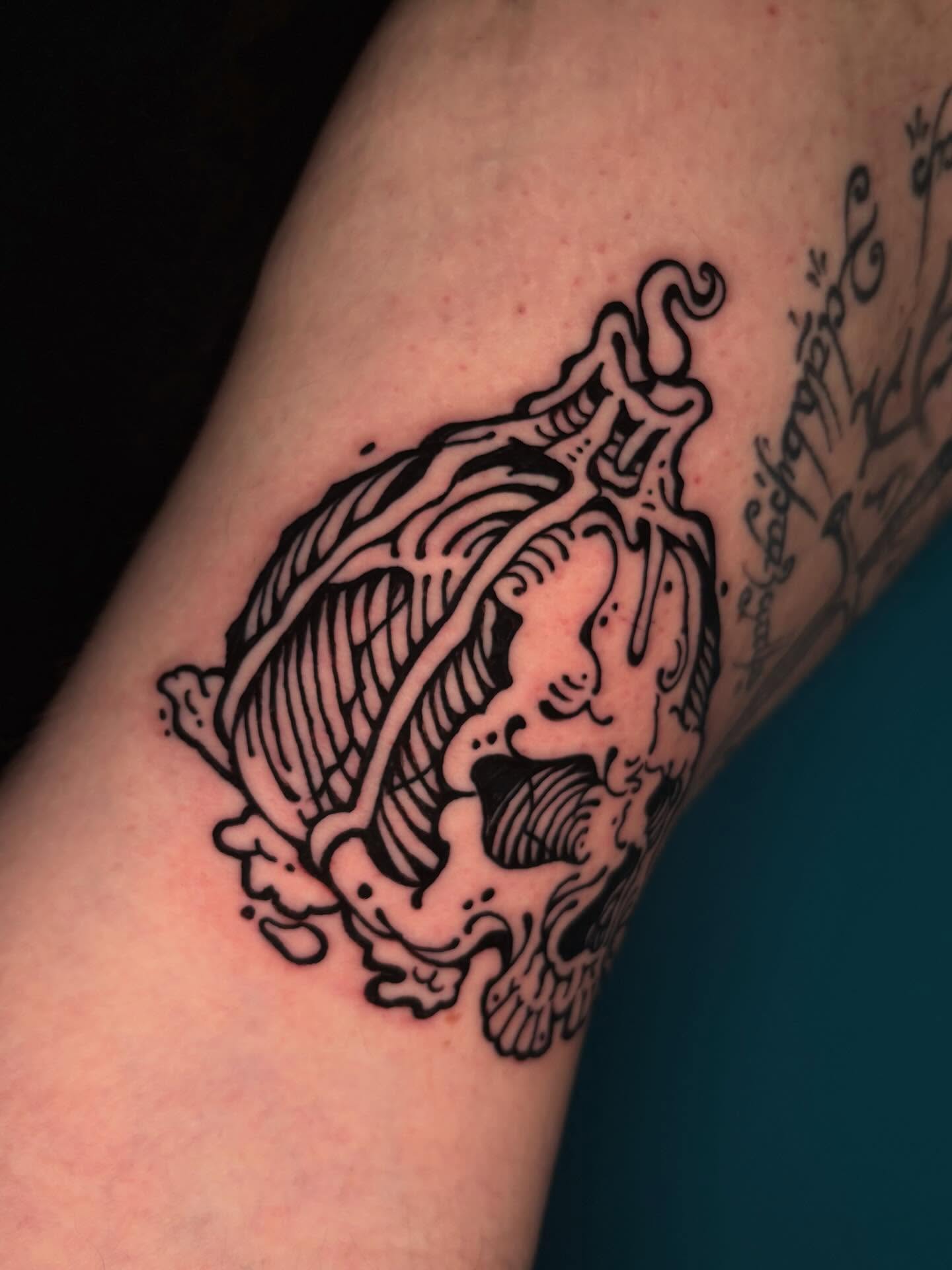 Noodles black and grey tattoo on the forearm by 𝕵𝖊𝖗𝖊𝖒𝖞 𝕻𝖚𝖗𝖈𝖊𝖑𝖑