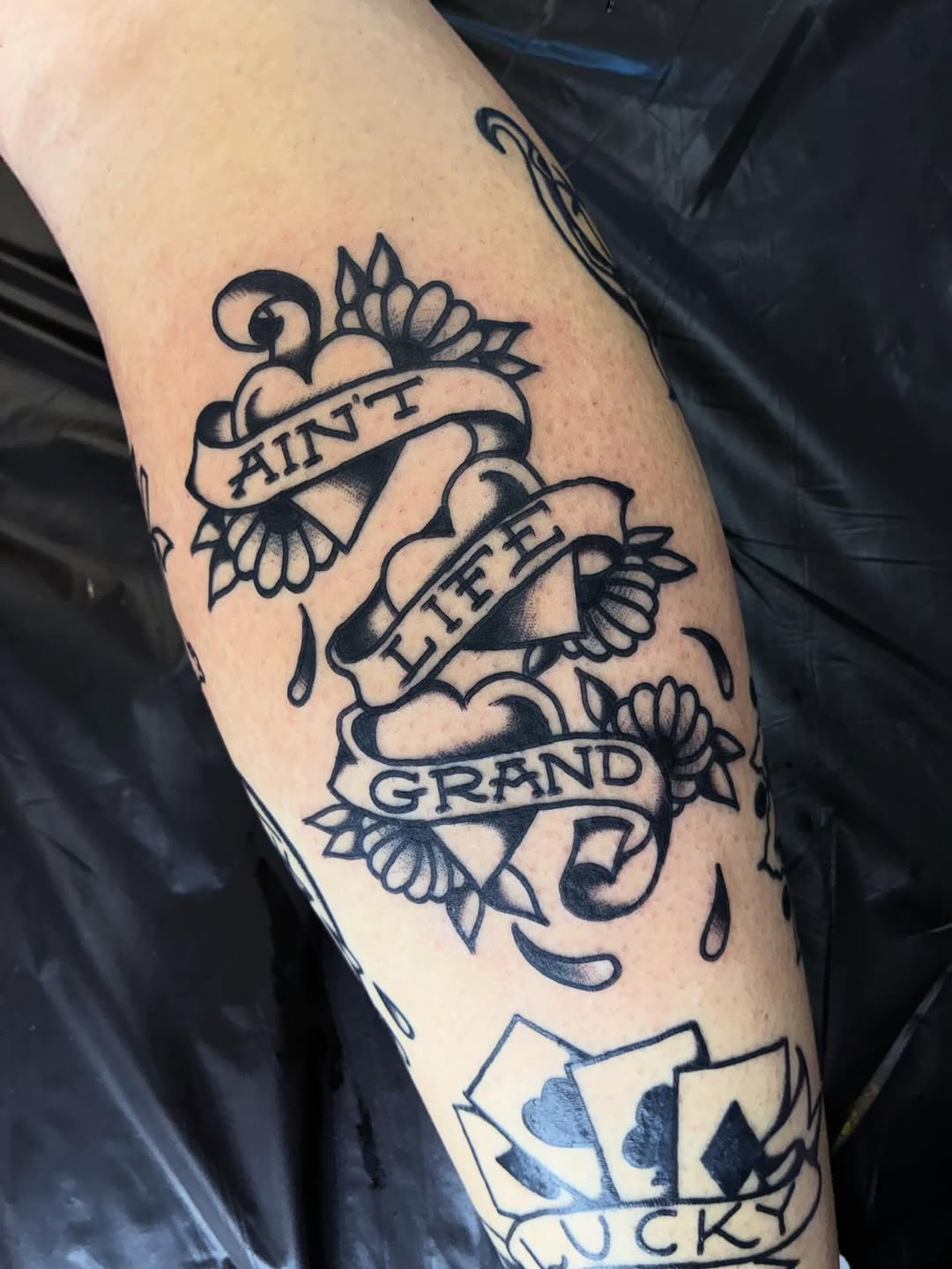 Tattoo by @goodtimesbabs — american_traditional, lettering_script