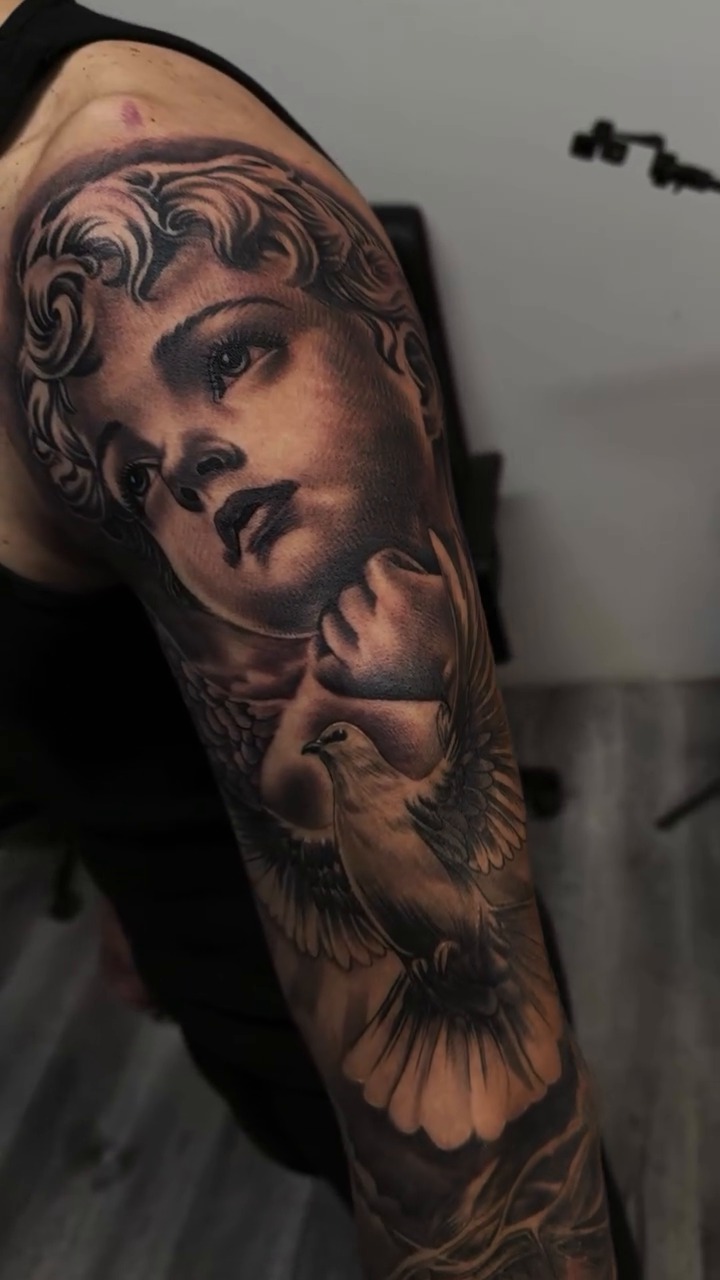 Tattoo by @solistattoos β realism, black_and_grey