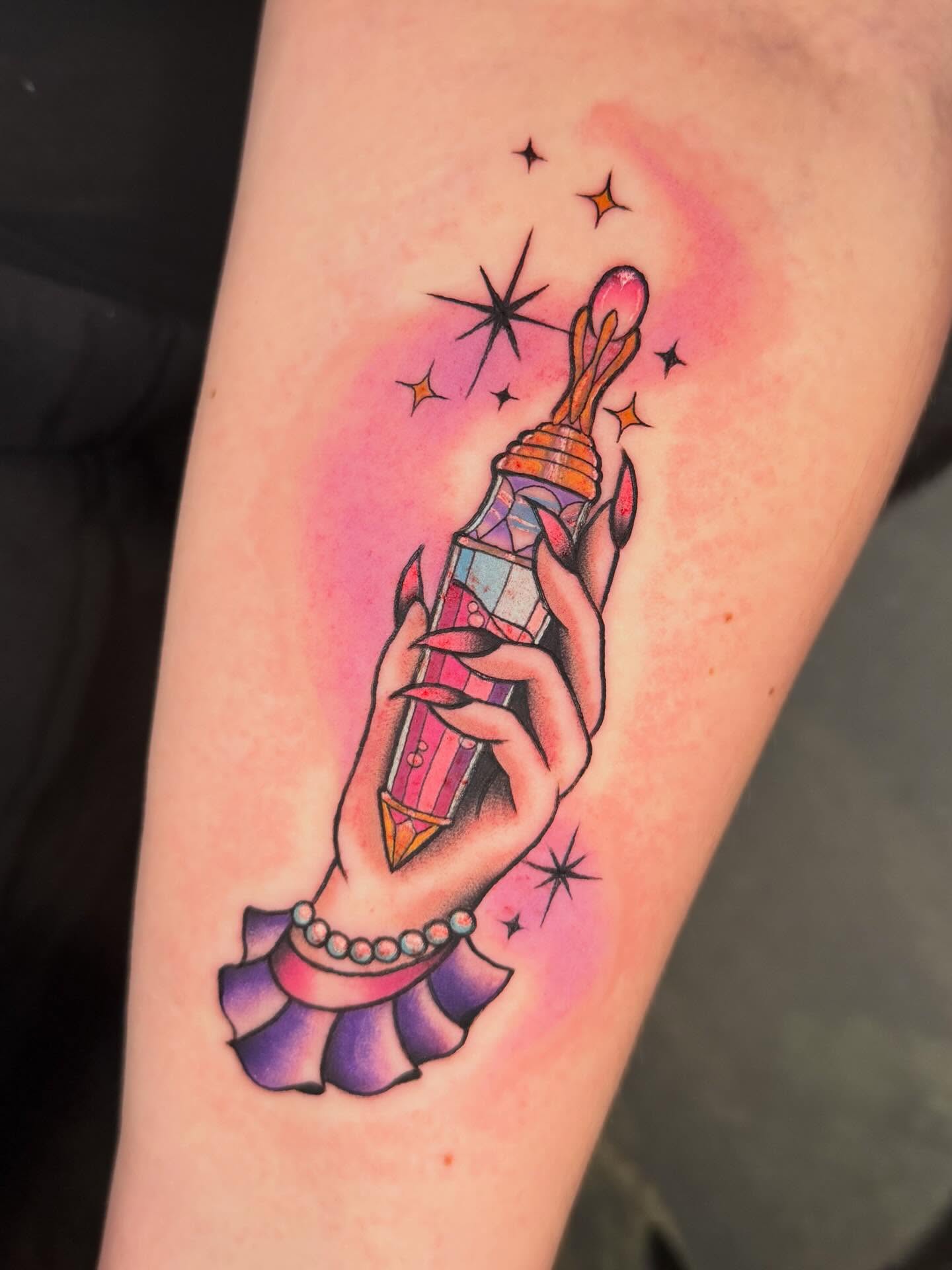 Tattoo by @courtneyloutattoos โ new_school, geometric