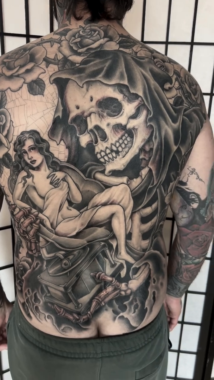 Tattoo by @justinweatherholtz — dark_realism, black_and_grey