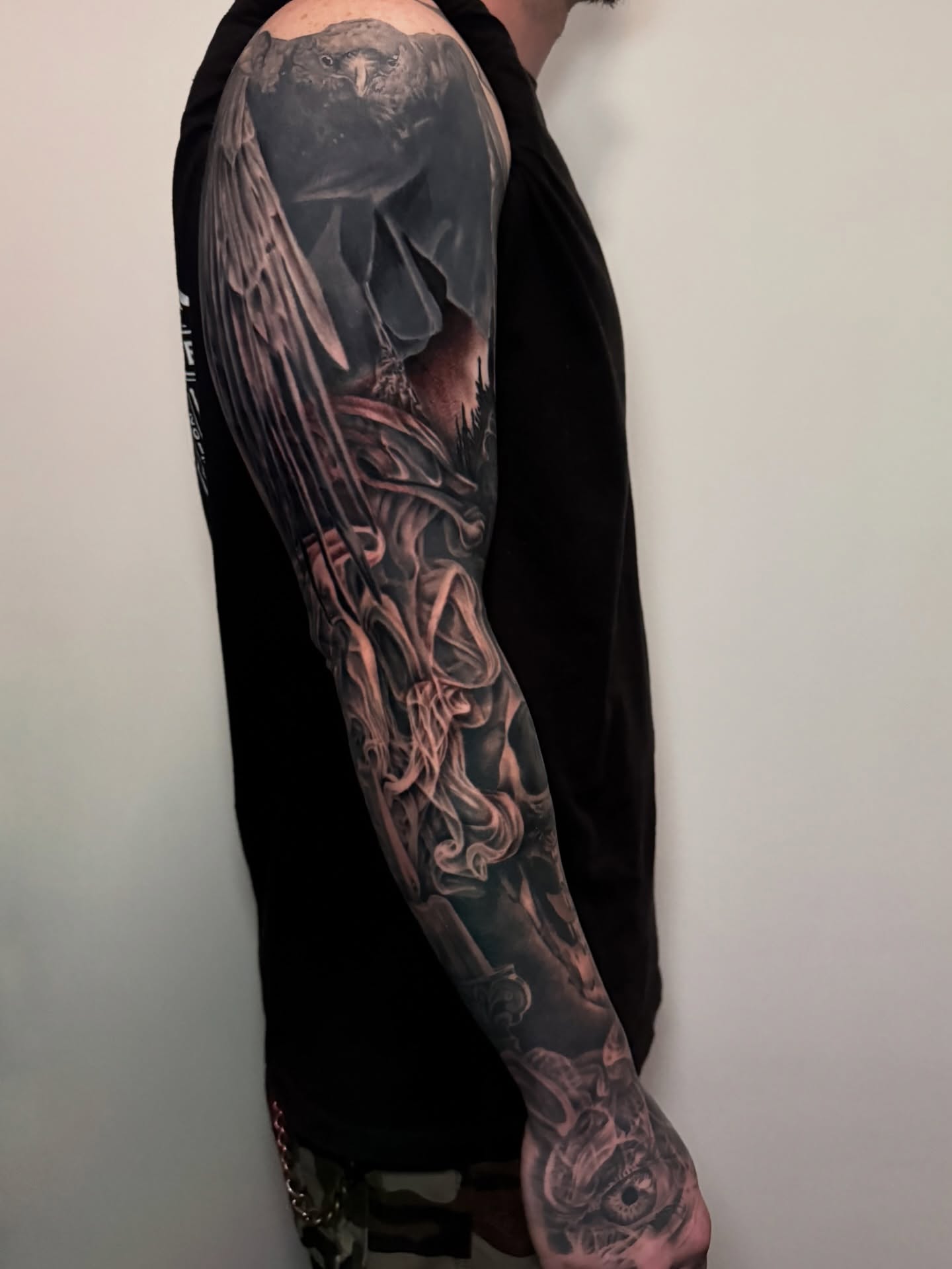 Tattoo by @treyparsonsart — black_and_grey, realism