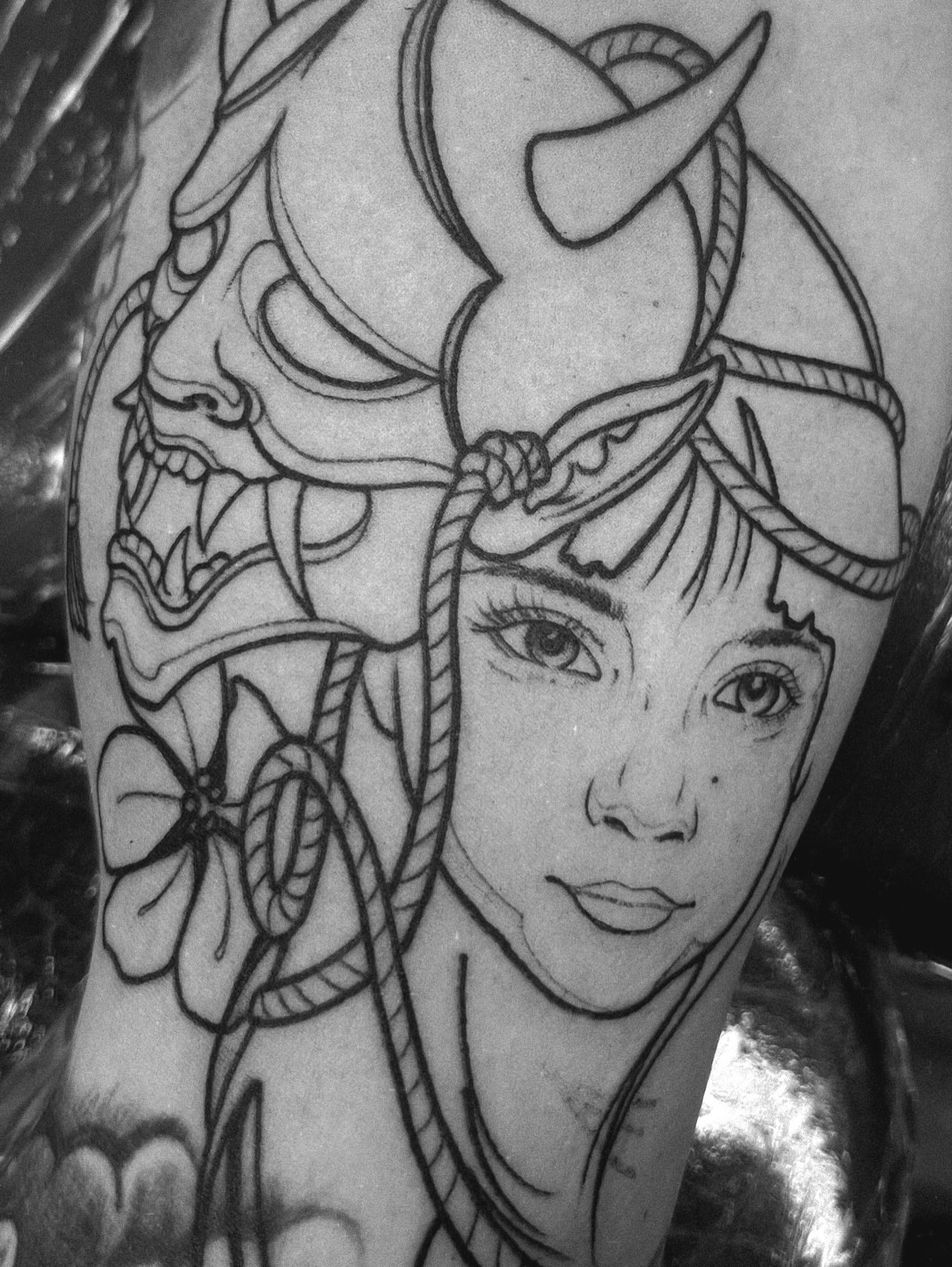 Tattoo by @zopfism — black_and_grey, realism