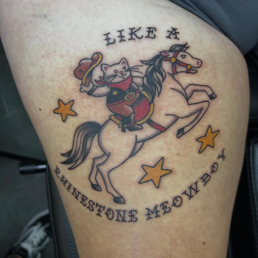 Tattoo by @bhoneybuns — american_traditional, lettering_script